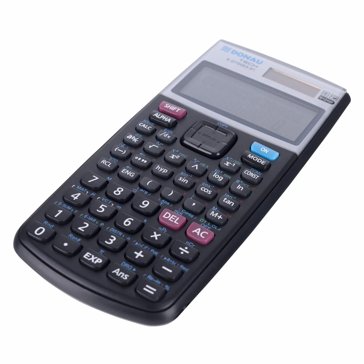 DONAU TECH kalkulator techniczny/kalkulator naukowy/solarny i bateria/401 funkcji/czarny/etui ochronne/kalkulator szkolny/pokrowiec przesuwny / 16,4 x 8,4 x 1,9 cm
