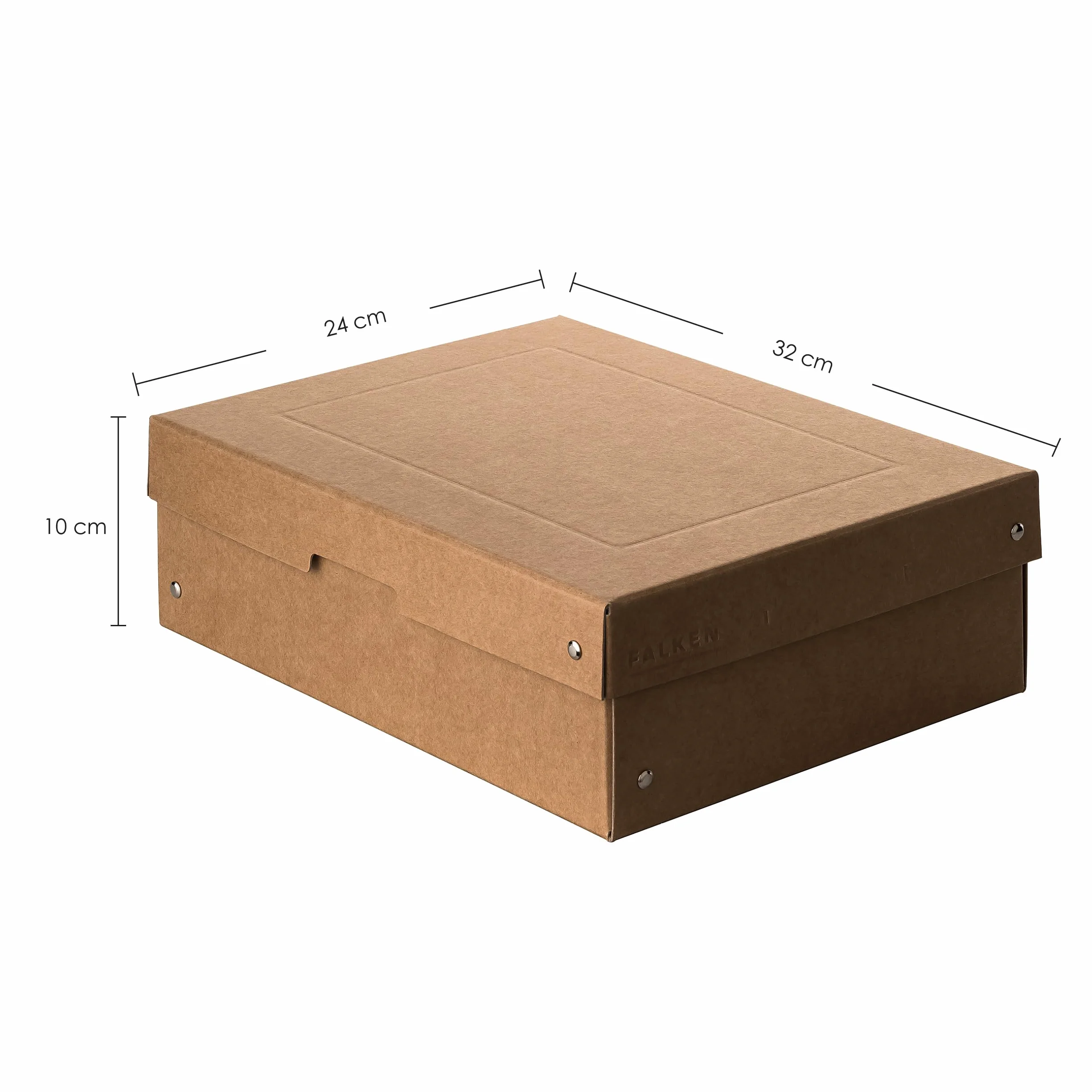 Oryginalny Falken PureBox Nature. Made in Germany. 100 mm wysokości DIN A4. Pudełko do przechowywania z pokrywką ze stabilnego kartonu wegańskie pudełko na prezent pudełko transportowe pudełko