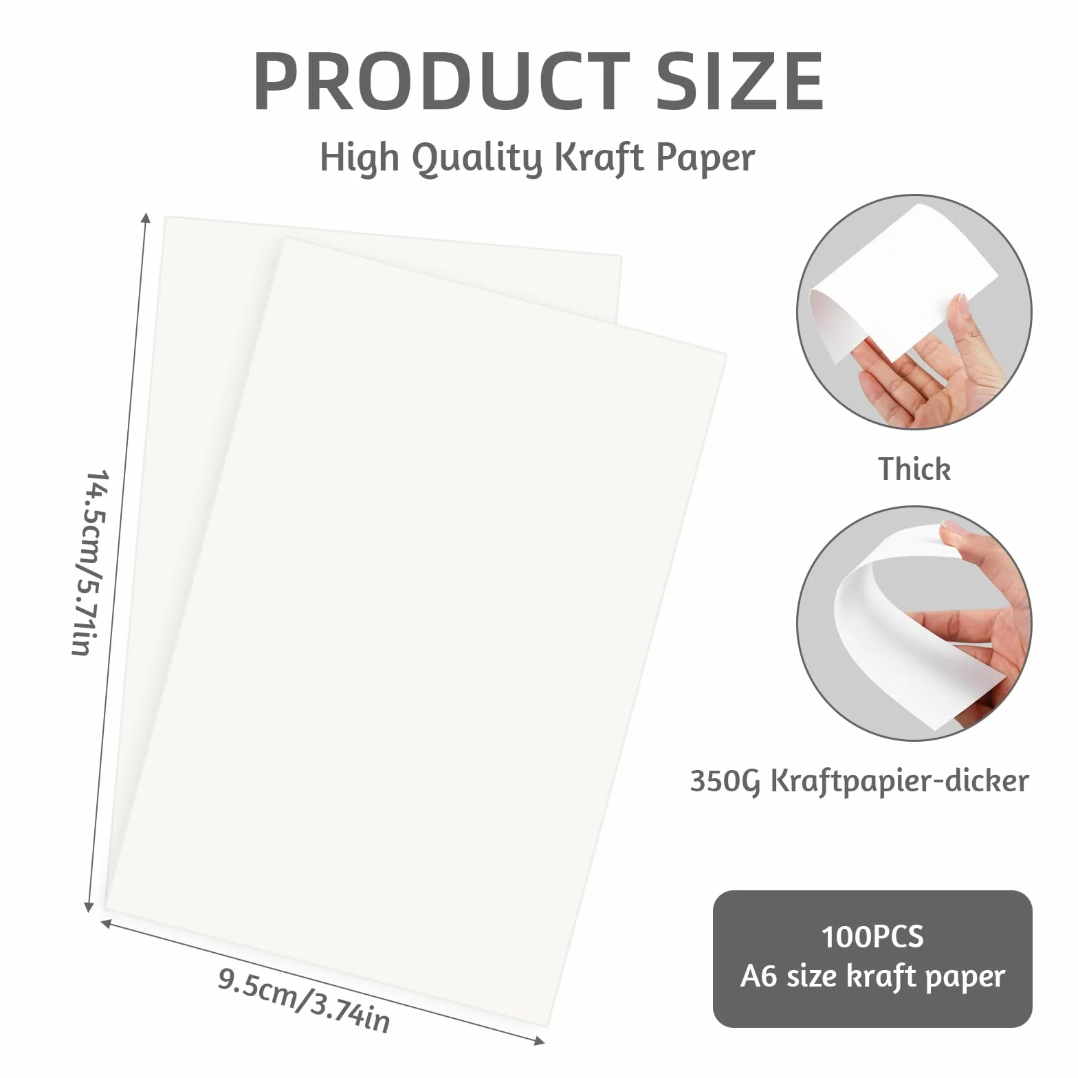 Fiszki A6 puste białe 350 g/m² 14,5 x 9,5 cm do samodzielnego ozdobienia