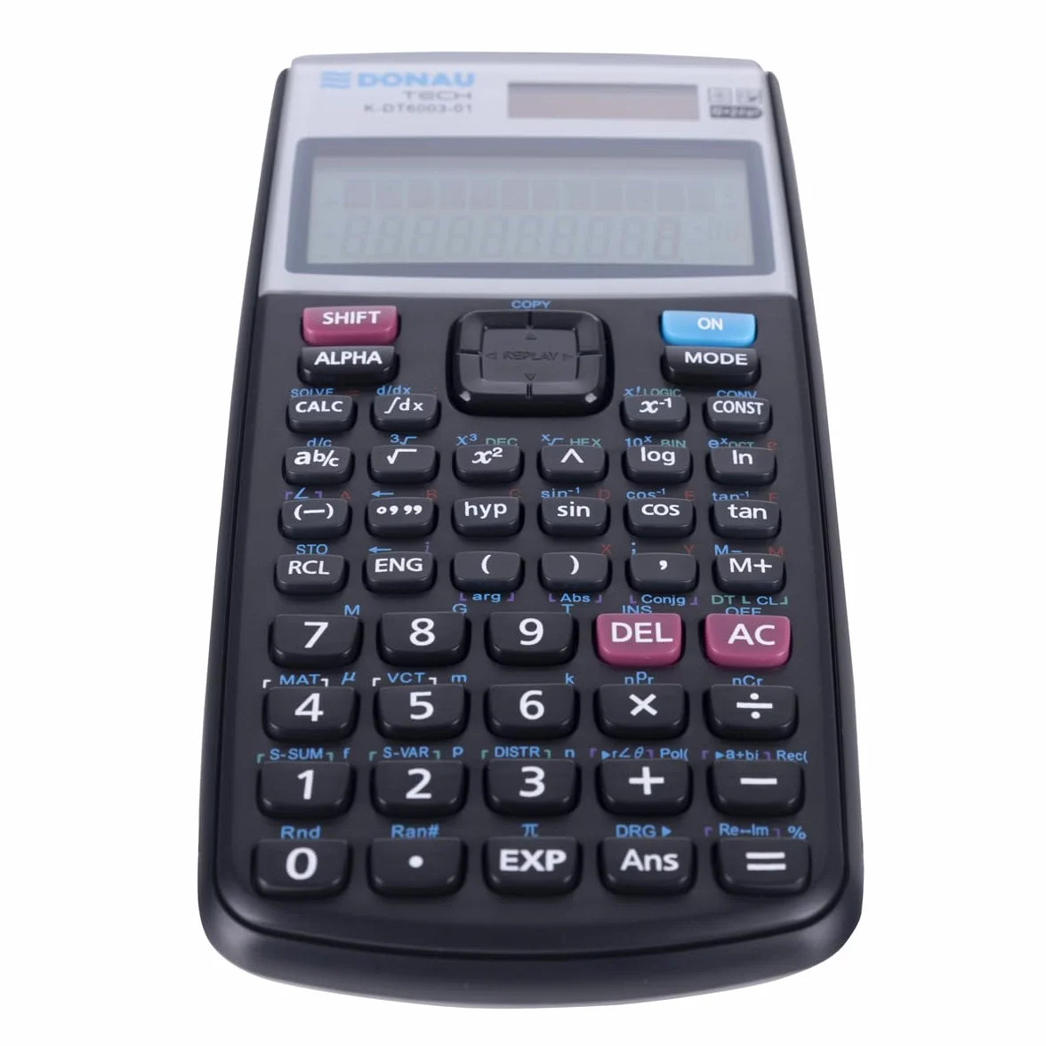 DONAU TECH kalkulator techniczny/kalkulator naukowy/solarny i bateria/401 funkcji/czarny/etui ochronne/kalkulator szkolny/pokrowiec przesuwny / 16,4 x 8,4 x 1,9 cm