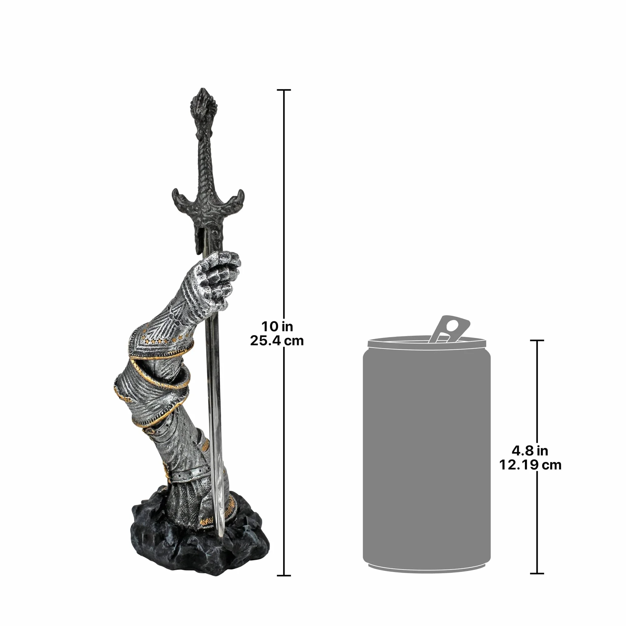 Design Toscano CL4118 King Arthur's Sword of Excalibur otwieracz do listów biurko posąg, 25,5 cm, żywica poliestrowa, wykończenie cynowe