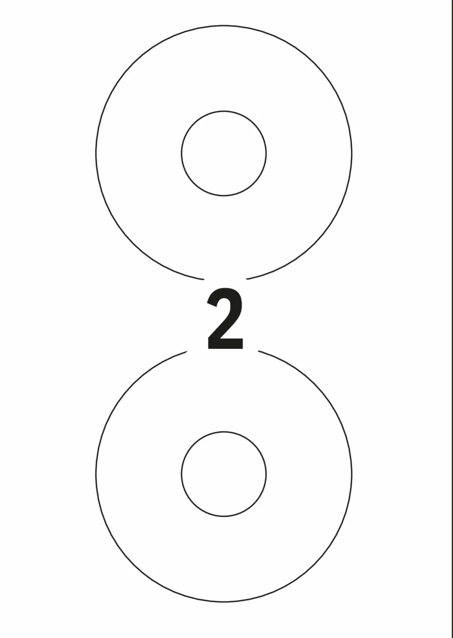 SIGEL LA525 etykiety na płyty CD/DVD białe, nieprzezroczyste, 50 etykiet = 25 arkuszy, z pomocą centrowania, ClassicSize 41 mm otwór wewnętrzny