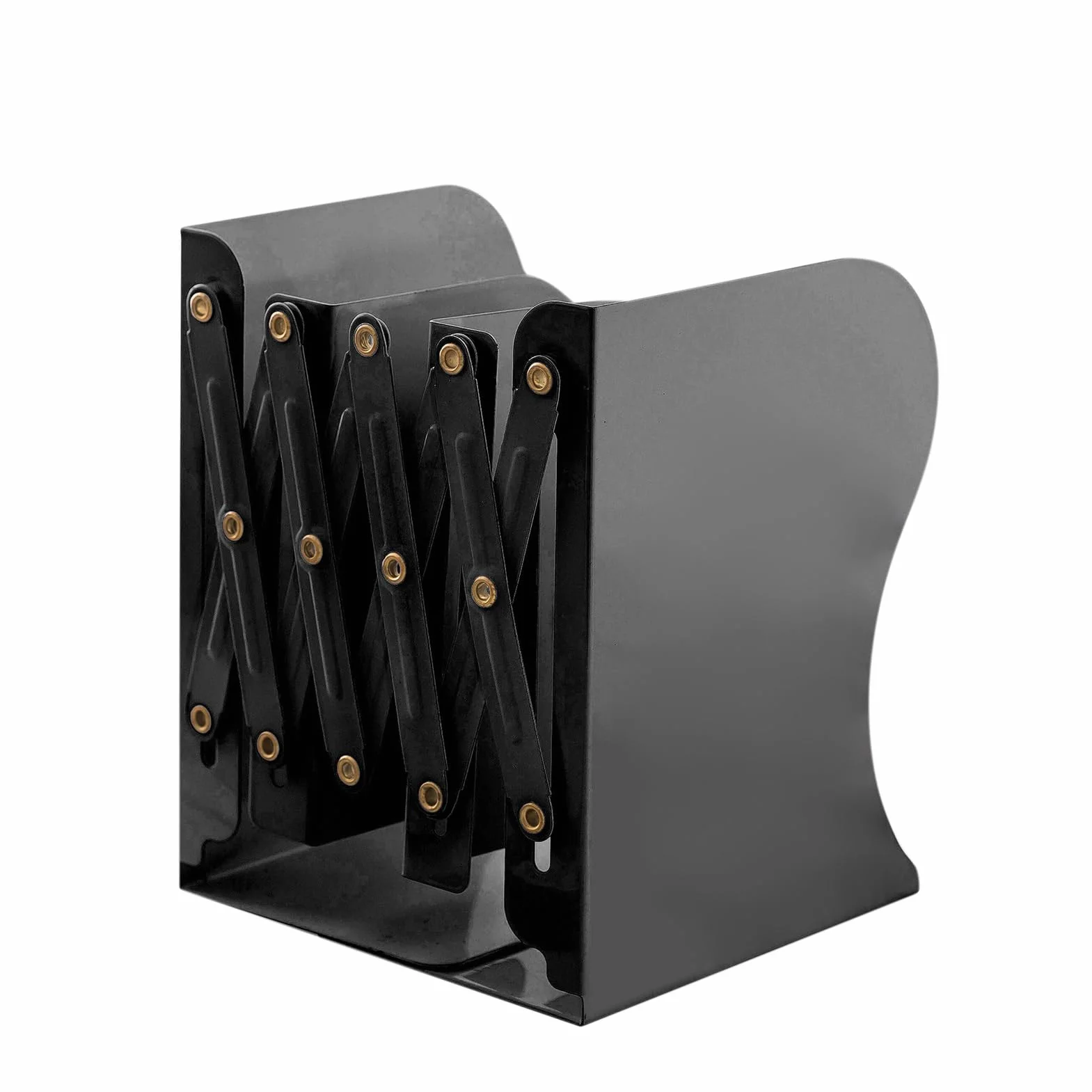 Wysuwane Metalowe Podpórki na Książki Wytrzymały Stojak Uchwyt Organizer Biurko (BLACK)