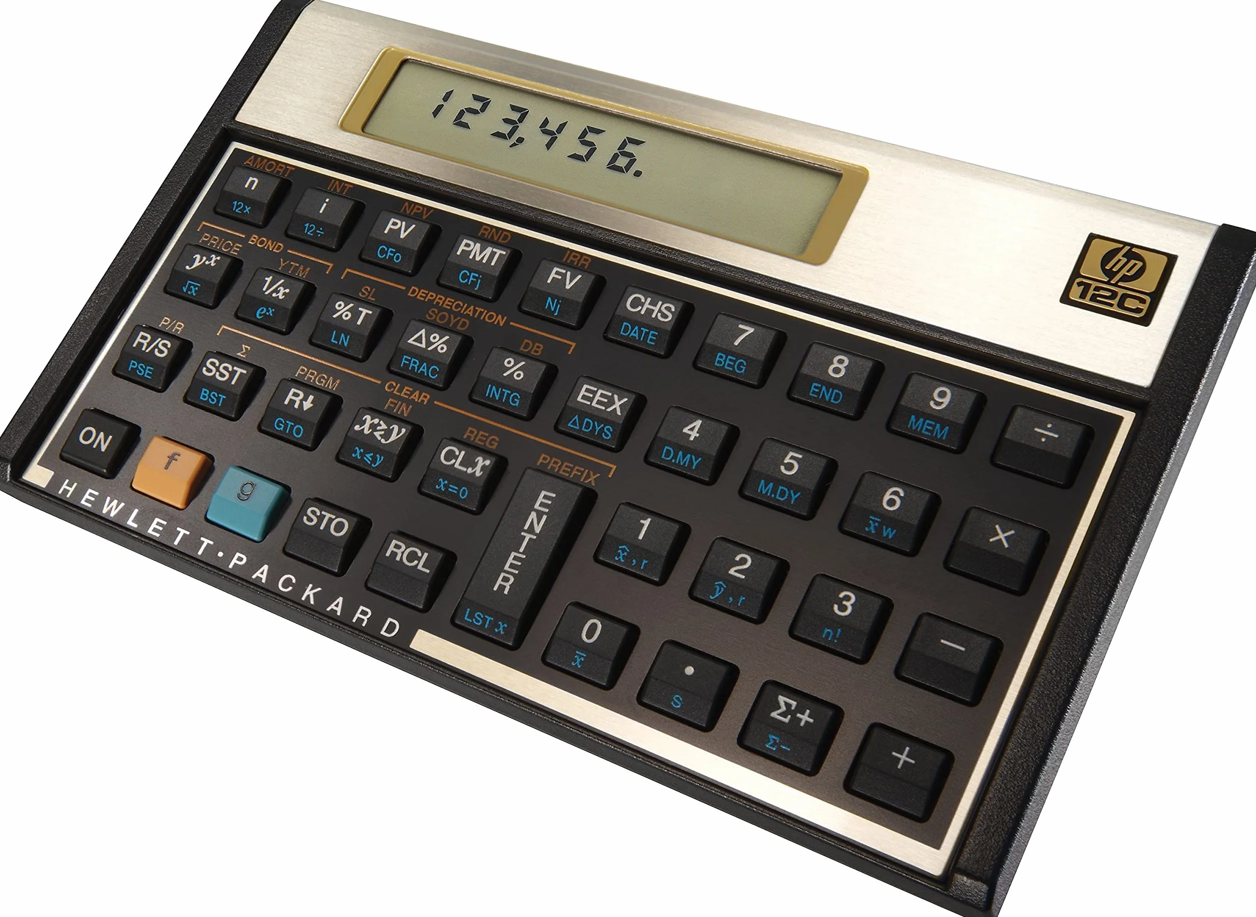 Hewlett Packard HP12C matematyczny kalkulator finansowy, zasilany bateryjnie, 10-cyfrowy z 120 funkcjami