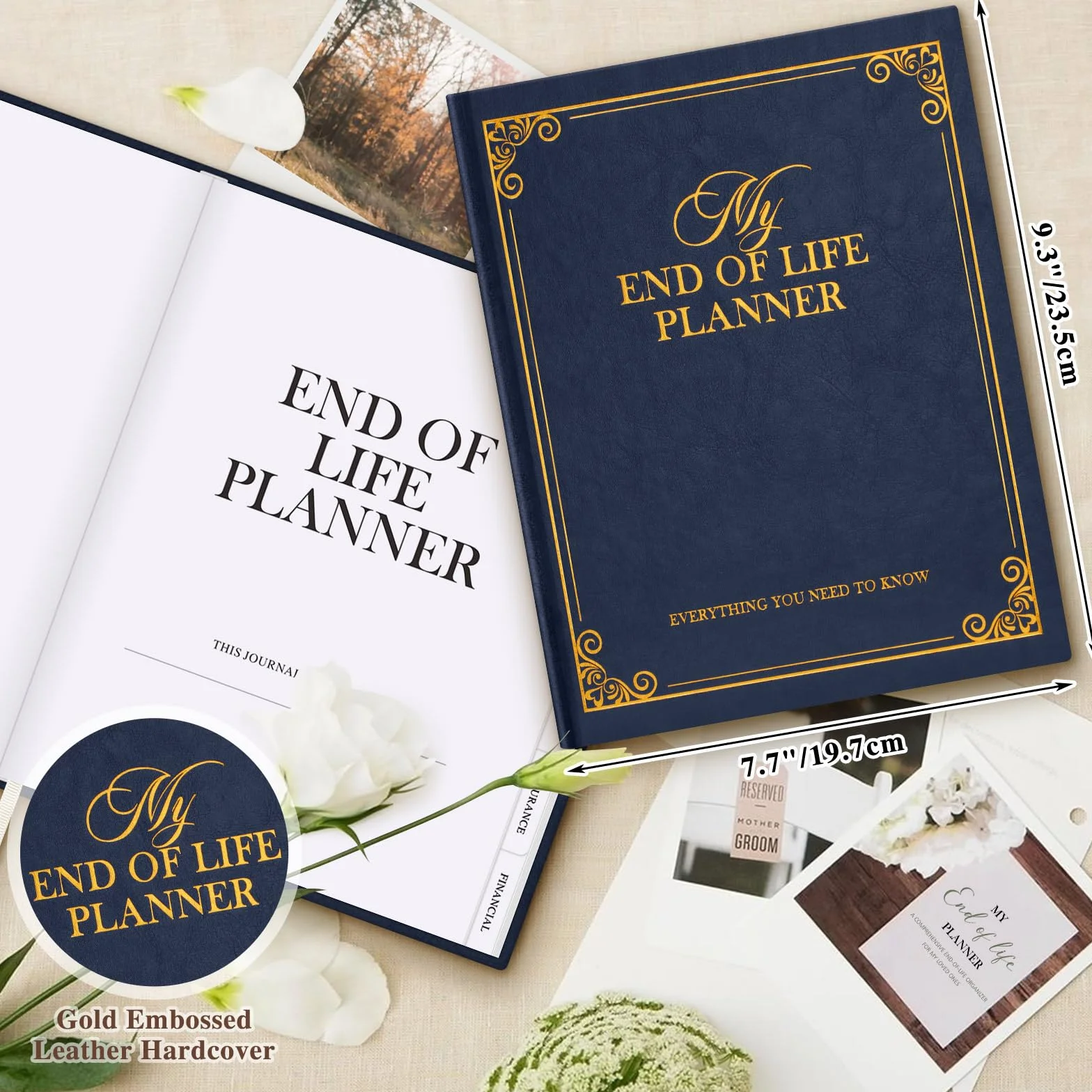 Lanpn Planer końca życia - My End of Life Planner, organizator śmierci z zakładkami, notatnik planowania pogrzebów Dziedzictwo Ostateczne życzenia Ważne dokumenty, Niebieski