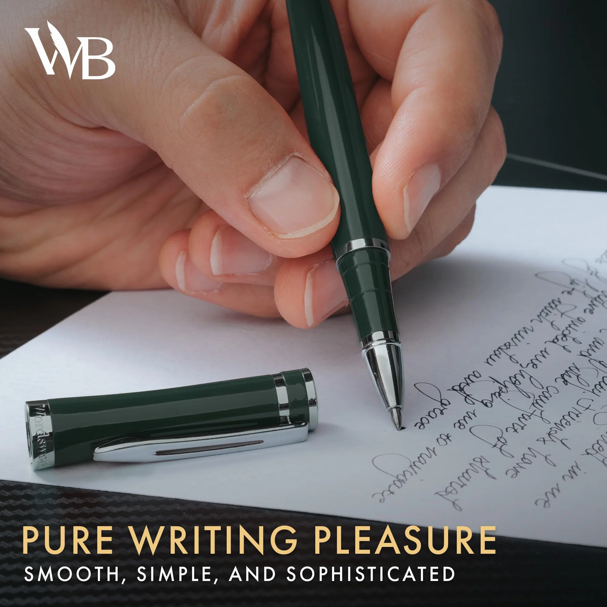 Wordsworth & Black Długopis Kulkowy Luksusowy Zielony Lakier Wykończenie Chromowane Wkład Atramentowy Prezent