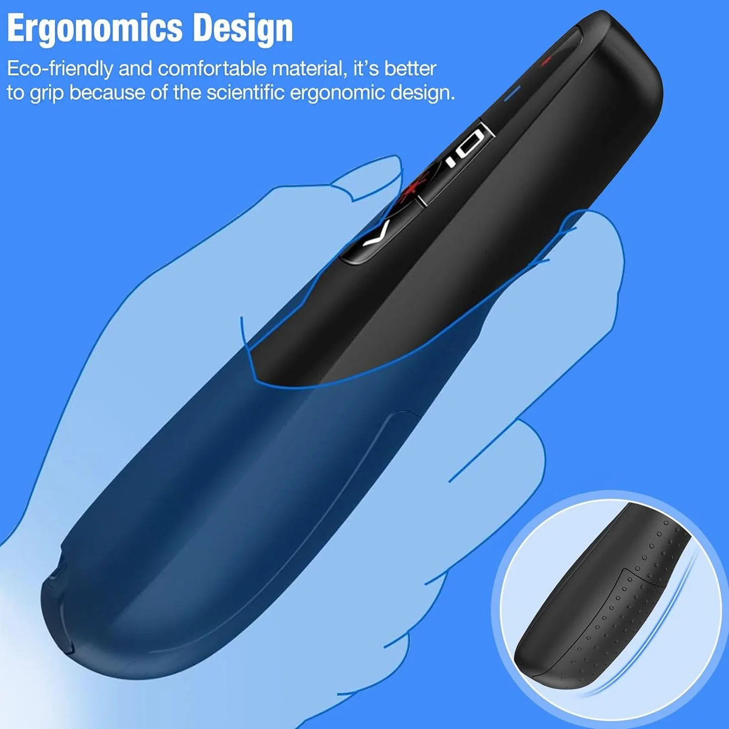 2-w-1 Kliker prezentacyjny typu USB C do prezentacji PowerPoint, 2.4GHz bezprzewodowy pilot prezentacyjny kliker wskaźnik slajdów PPT klikacz do komputera Mac Laptopa