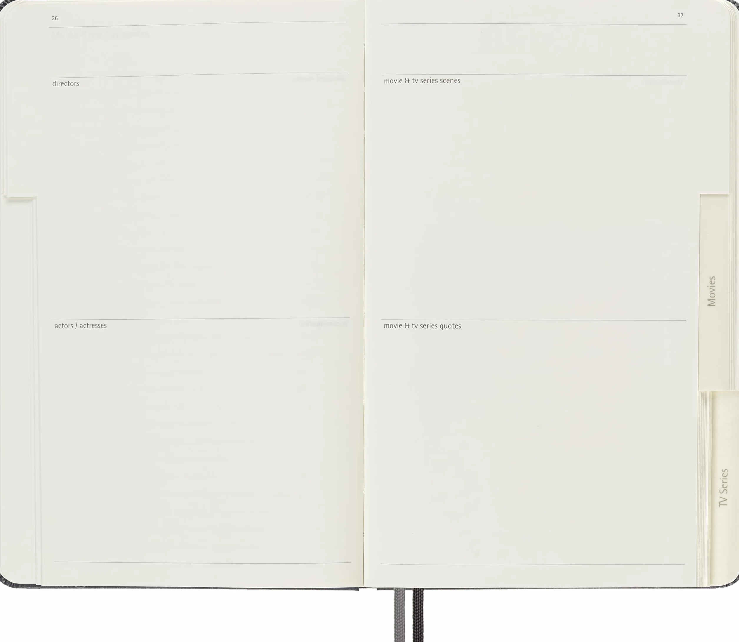 Moleskine Passion Journal - Film & TV, Large/A5, Fester Einband, Dunkelgrau