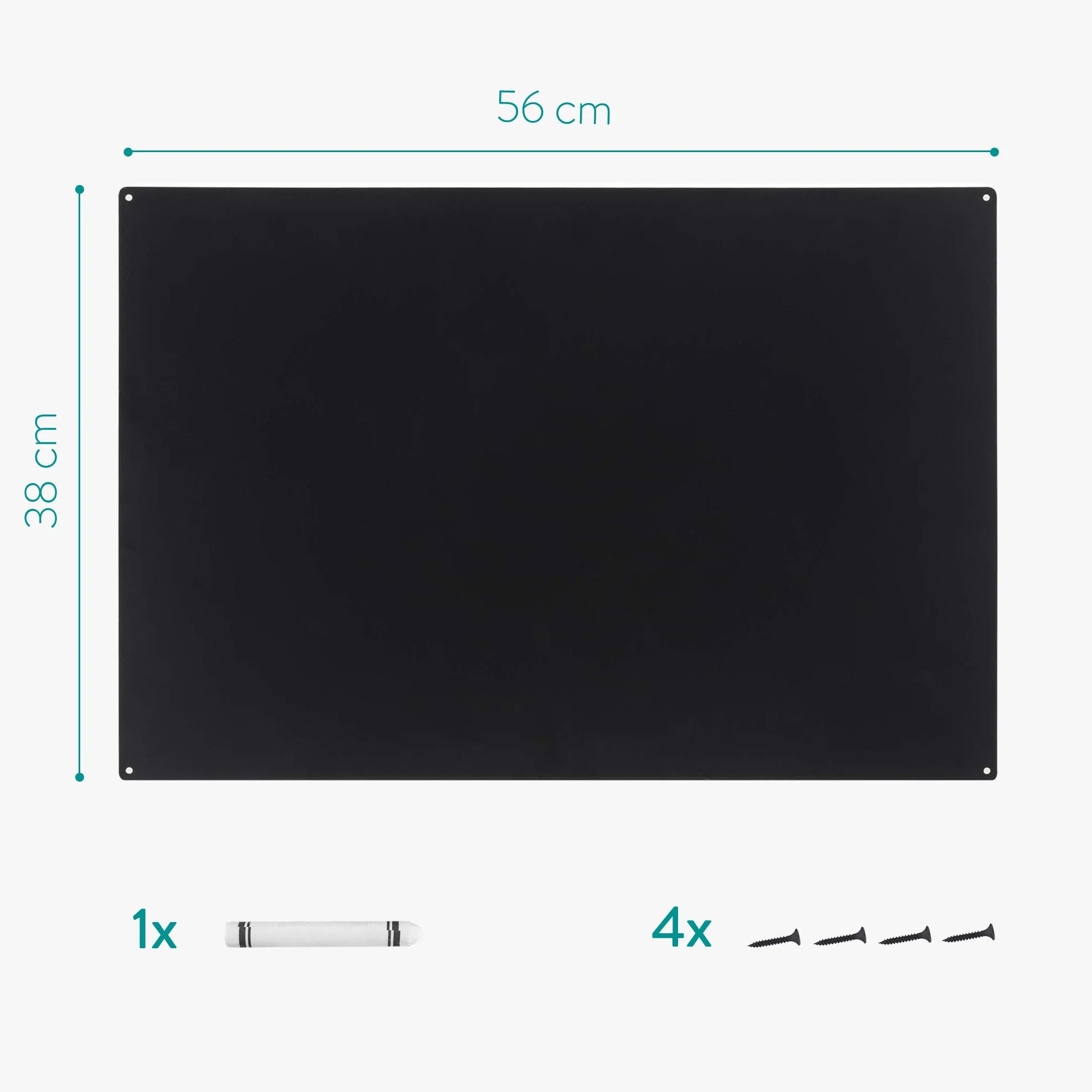 Navaris Magnetyczna tablica ścienna - Lekka magnetyczna tablica z blachy metalowej - Cienki Billboard 56 x 38 CM - Kompaktowa tablica do notatek - czarna