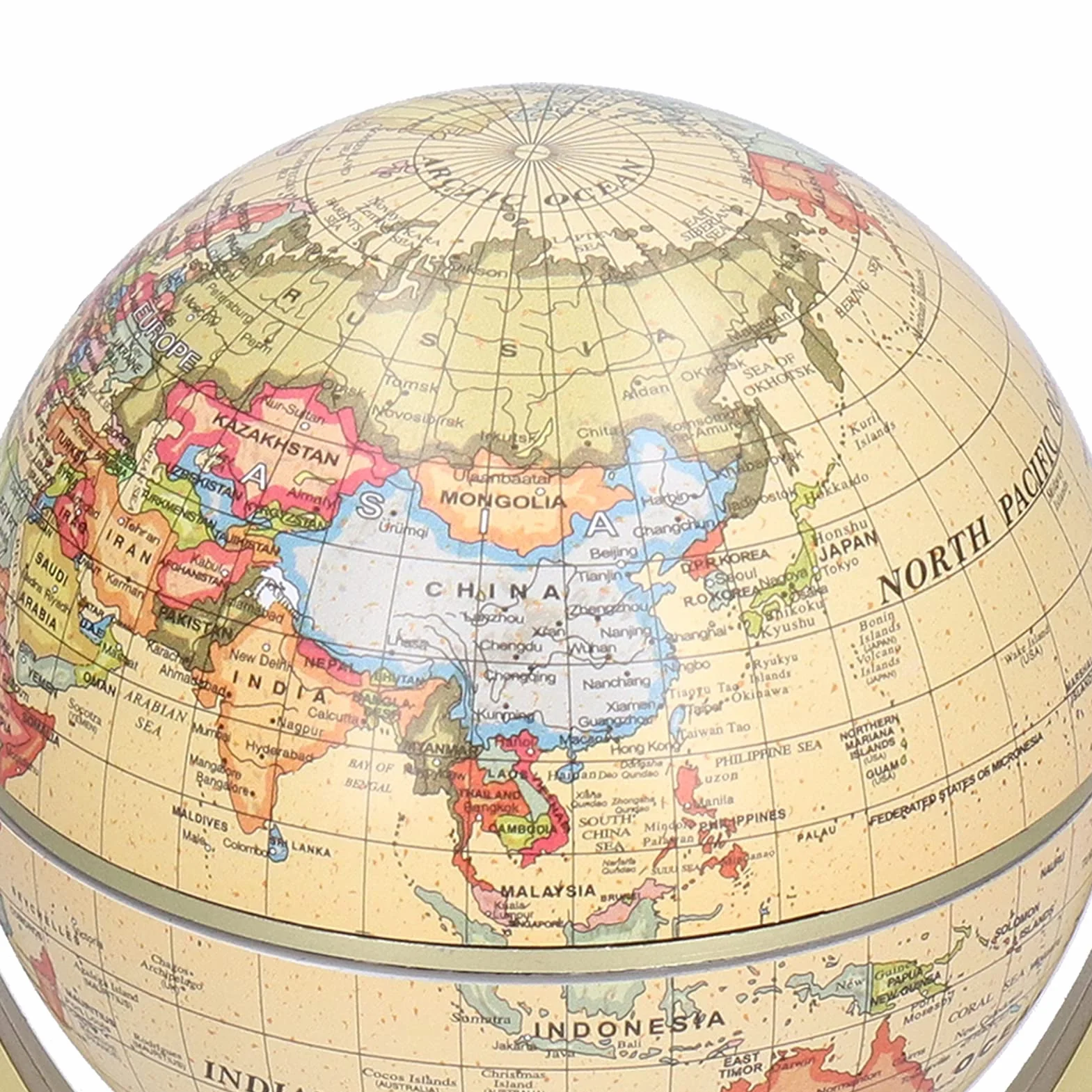 Spinning World Globe - English Edition Earth Geography for University, School, Home and Office