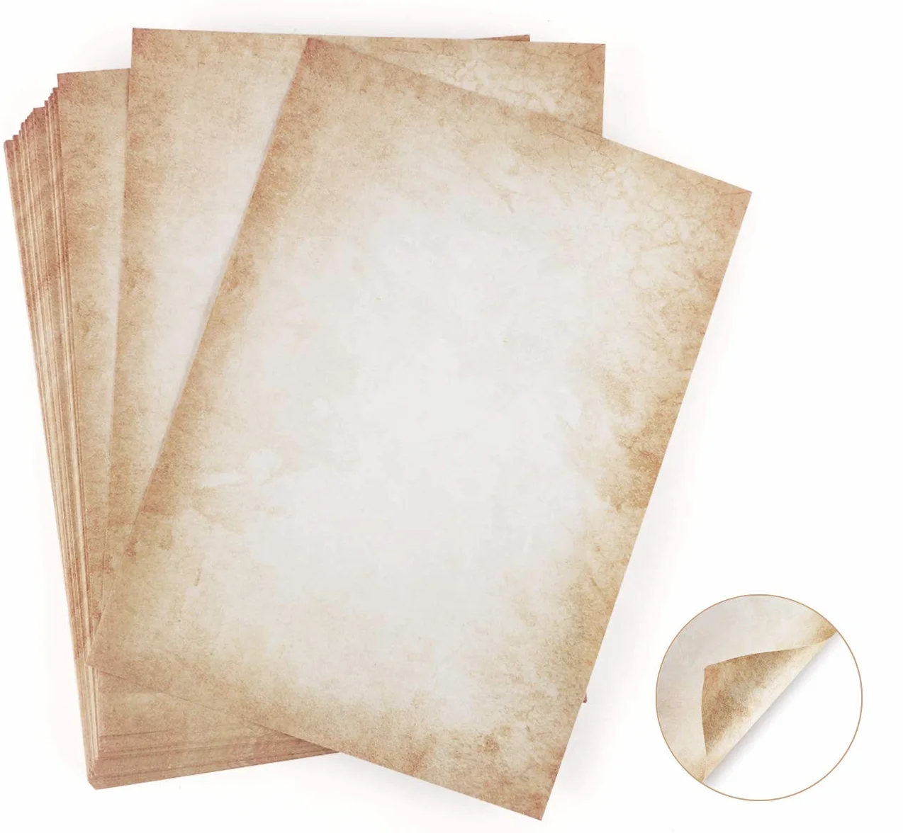 100 Arkuszy Papier Listowy Stary Vintage Absofine Alt Casanova Średniowieczny DIN A4 Obustronny 120 g