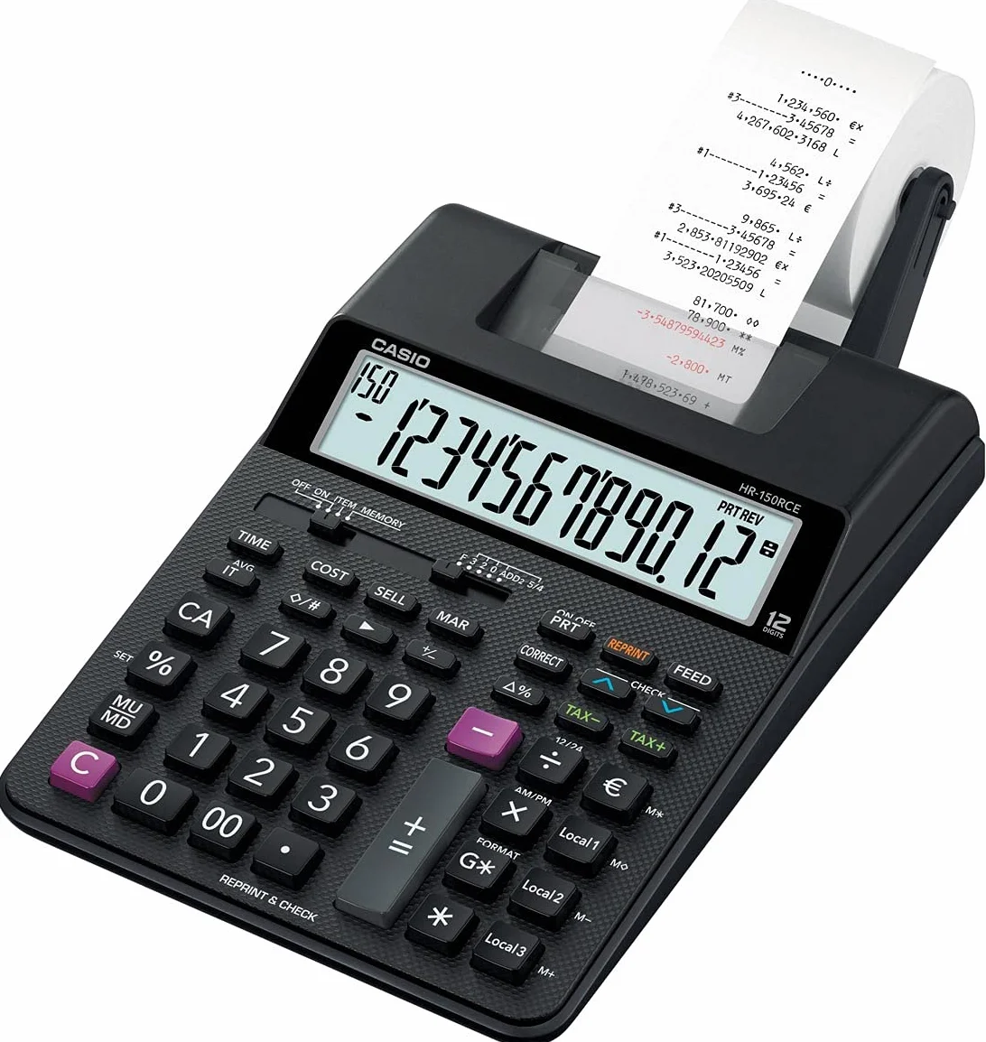 Casio HR-150RCE-WA-EC Kalkulator 12-cyfrowy Czarny