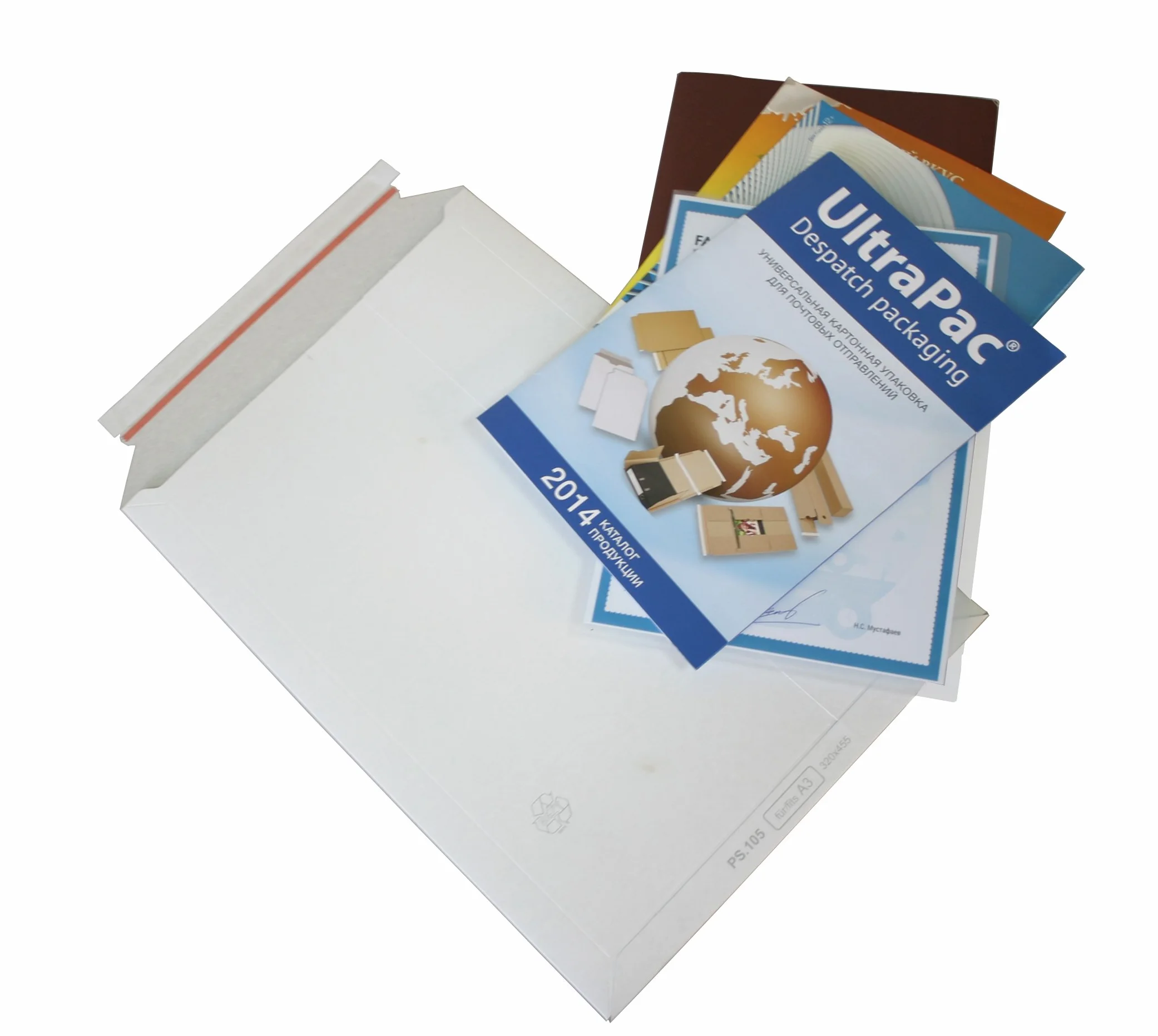 Versandtaschen weiß Vollpappe Karton DIN A4 - flach: 315x240mm / aufgestellt 280x190x50mm ( PS.103) (100)