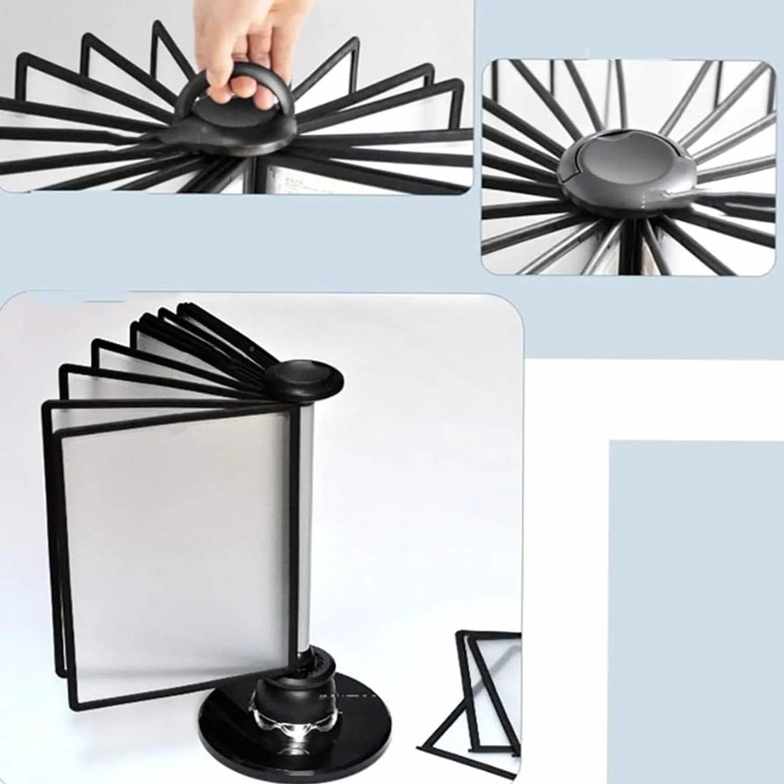Stojak na dokumenty na biurko, obrotowy stojak ekspozycyjny na katalog, 20 dwustronnych paneli, rozmiar liter, trwały organizer na dokumenty na biurko, do ekspozycji dokumentów A4, obrotowa wkładka,