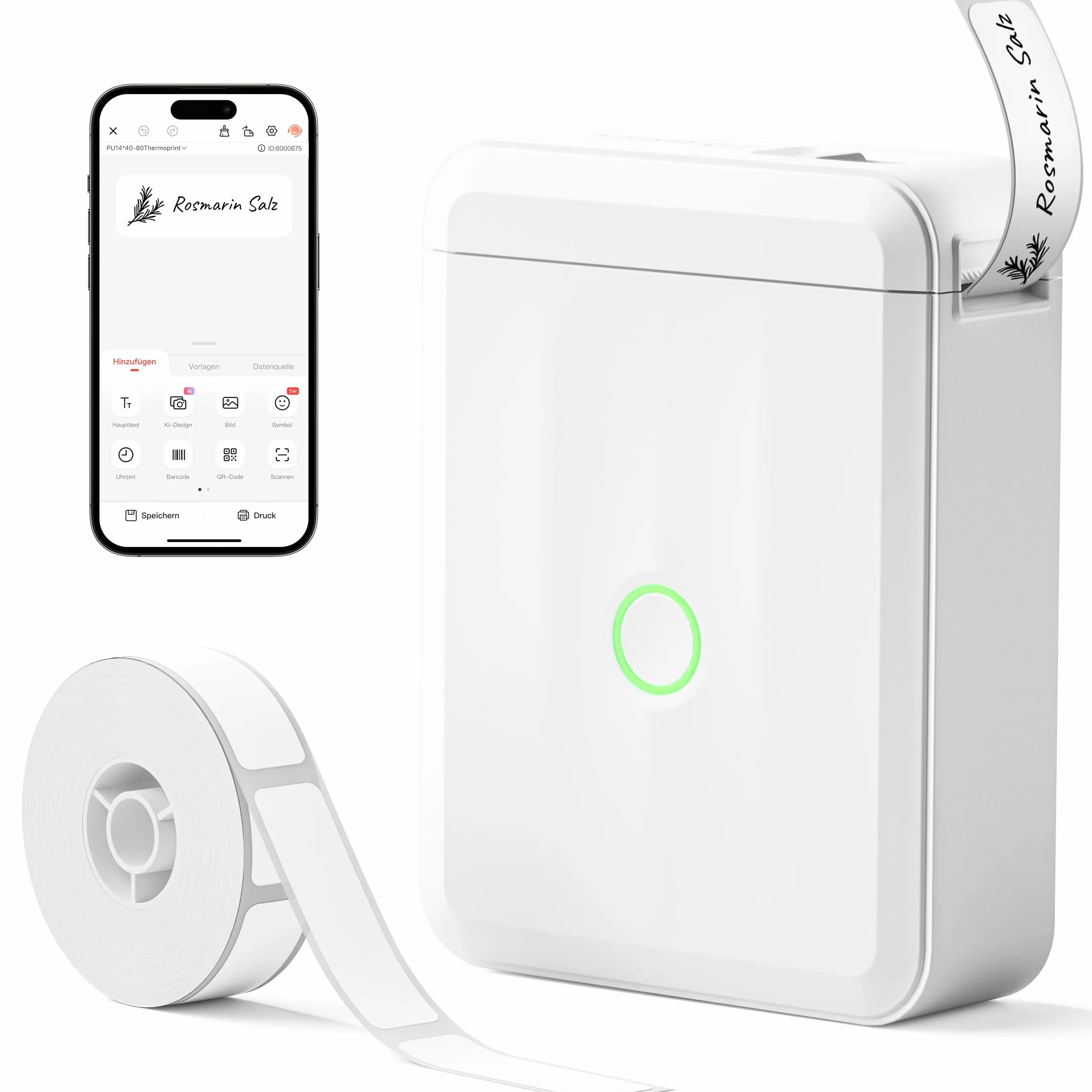 NIIMBOT D110 Upgrade Drukarka etykiet Bluetooth, przenośna termoetykieciarka, iOS Android