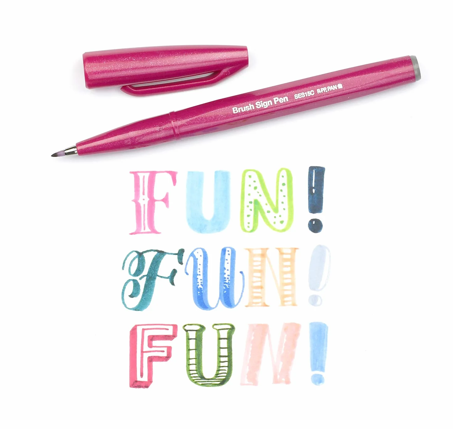 Pentel SES15C Brush Sign Pen aplikator fazowy z elastyczną końcówką, różne kolory, 6 sztuk