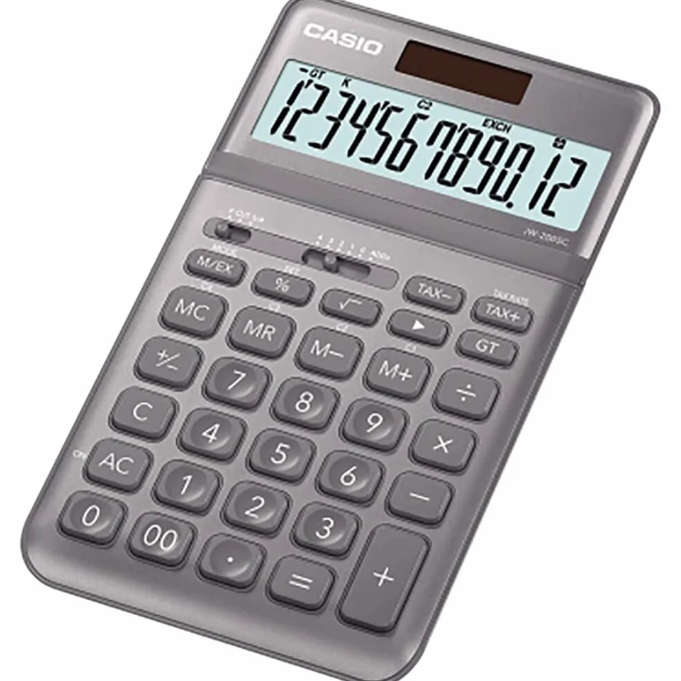 CASIO Kalkulator stołowy JW-200SC 12-cyfrowy solarne/bateryjne