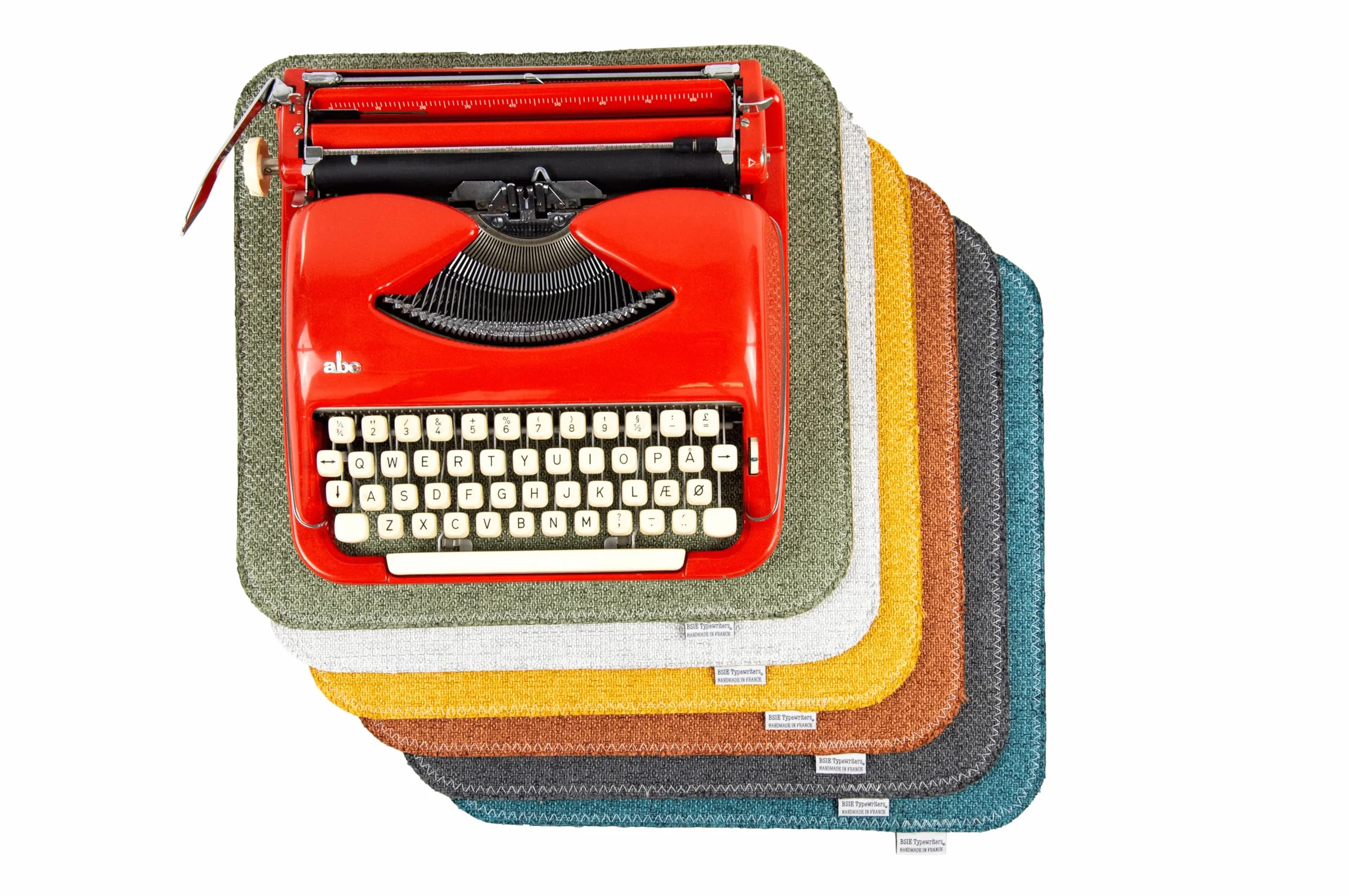 Mata do maszyny do pisania, powierzchnia antypoślizgowa, ręcznie wykonana we Francji, BSIE Typewriters (zielona)