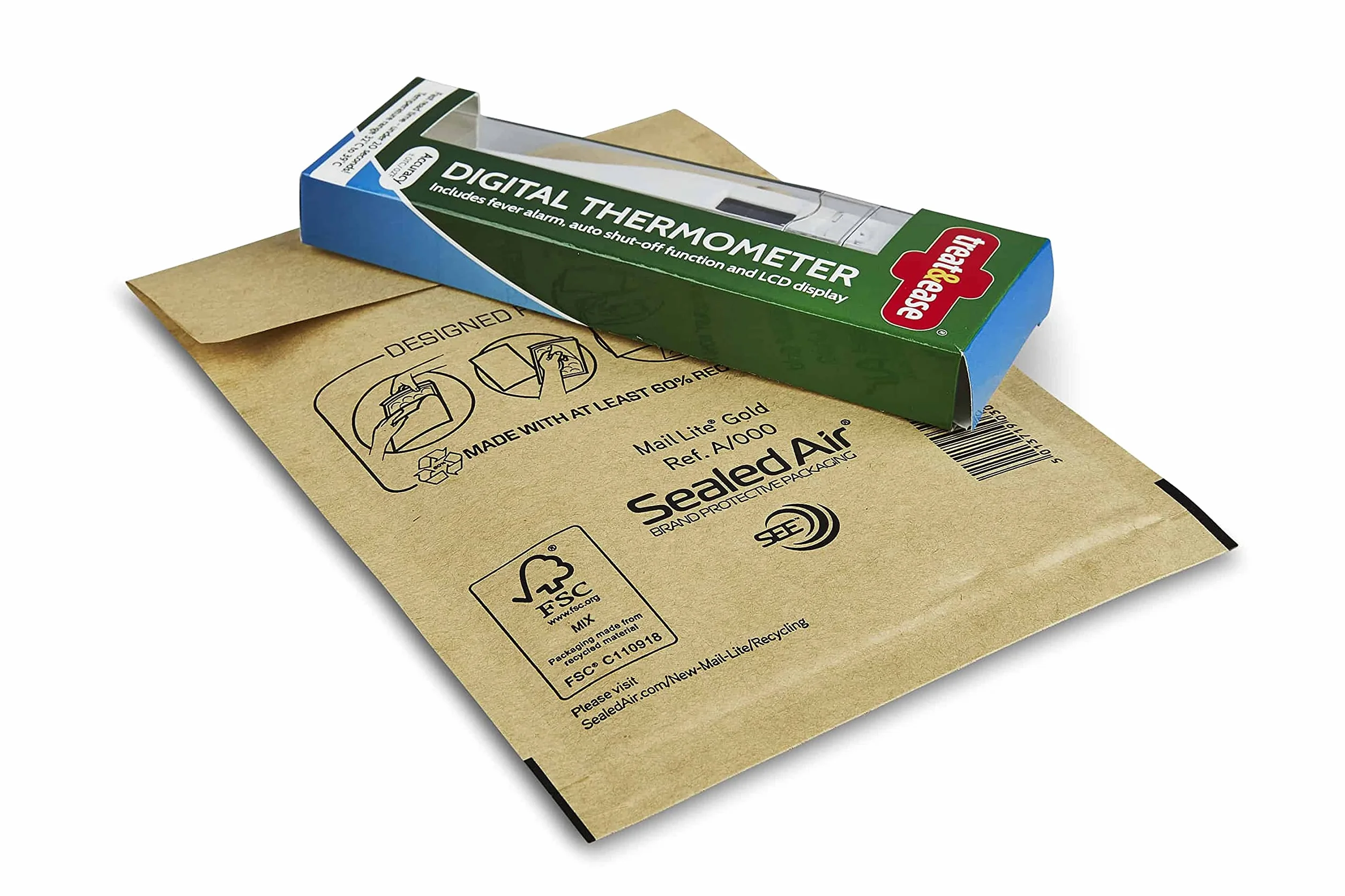Mail Lite wyściełane koperty - koperty bąbelkowe | biały/złoty (A/000 (110 x 160 mm) - pudełko 100, złoty)