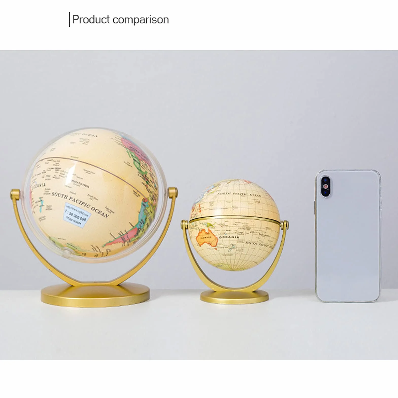 Spinning World Globe - English Edition Earth Geography for University, School, Home and Office