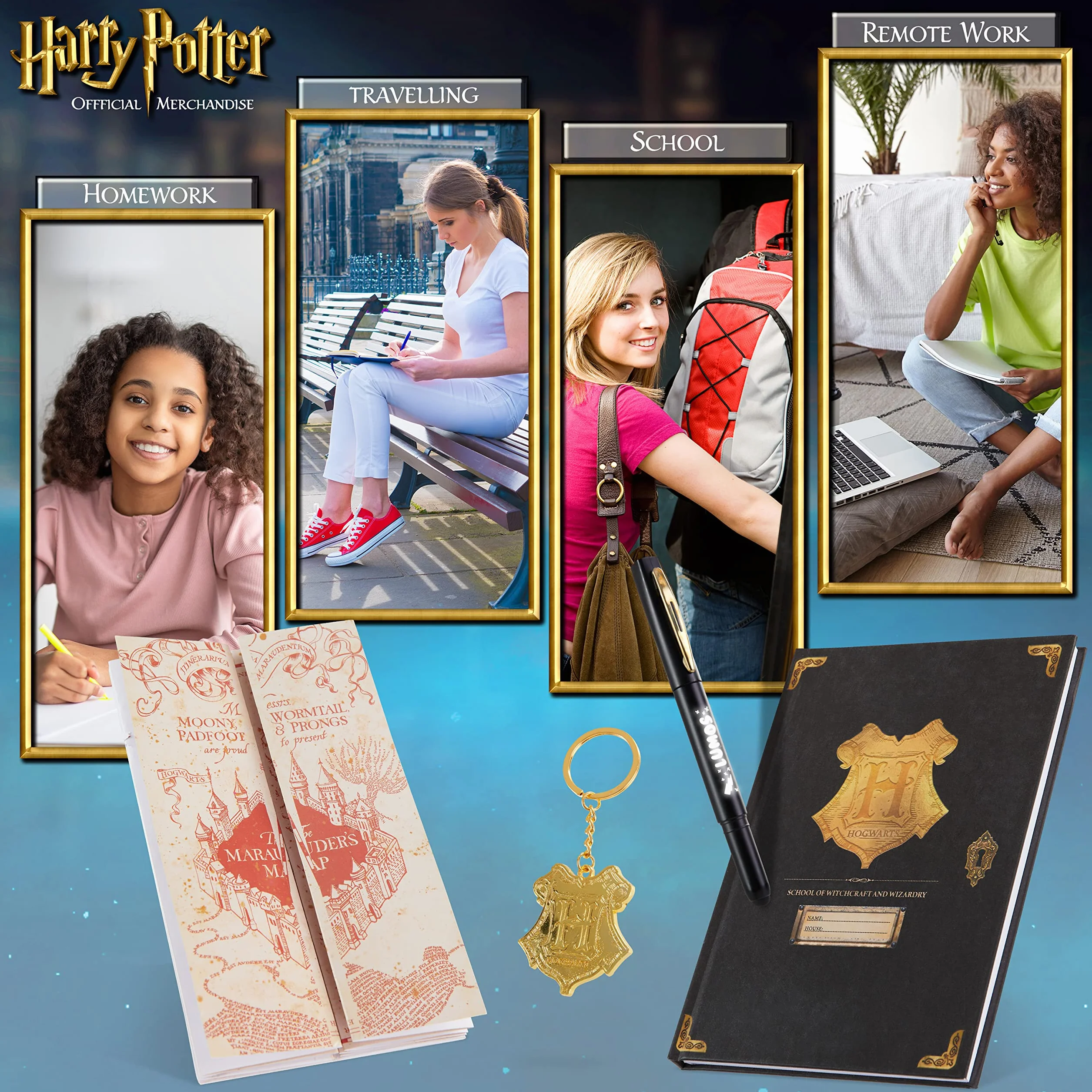 Harry Potter Zestaw papeterii z notatnikiem i długopisami