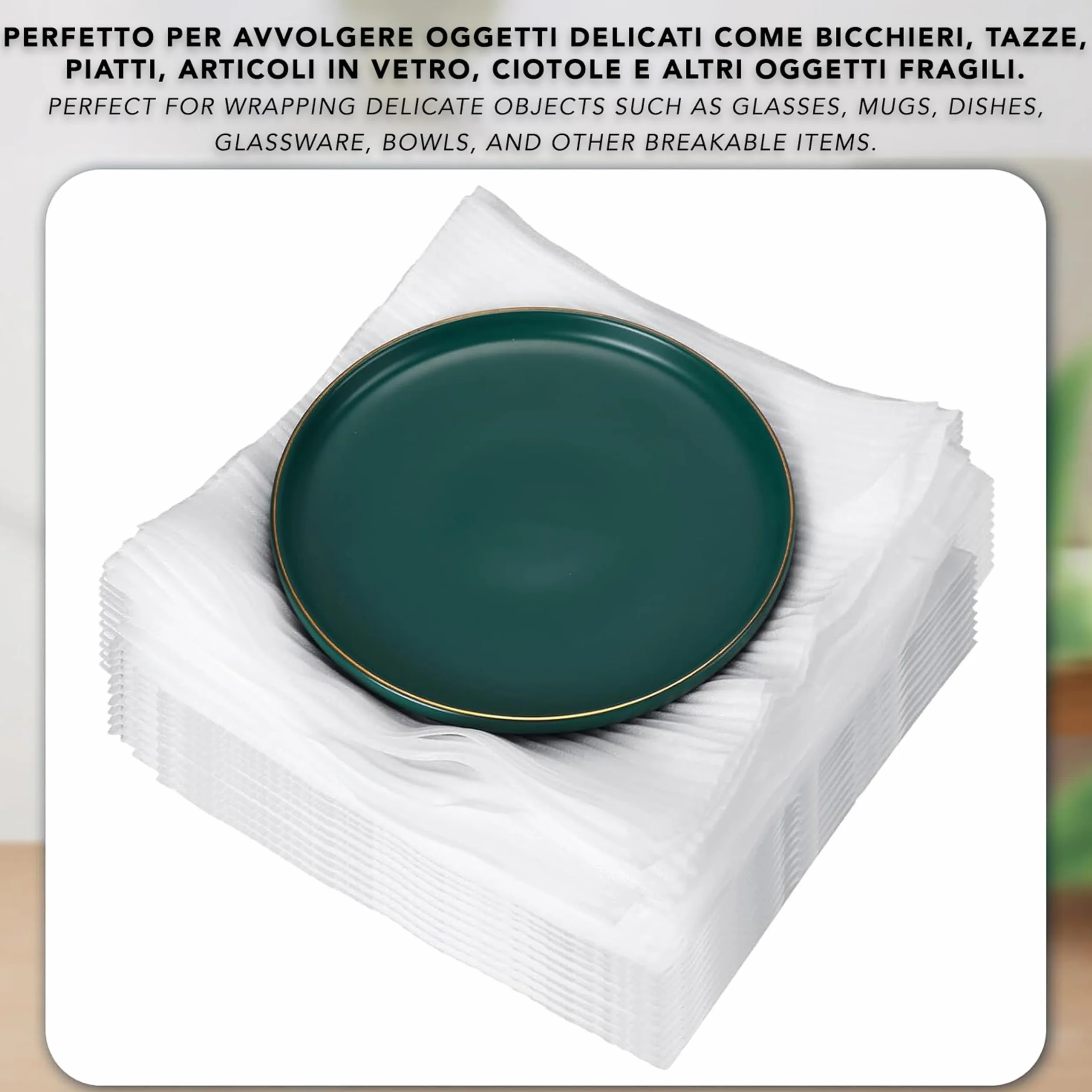 IPEA Arkusze z pianki poliuretanowej do wbijania i ochrony - 50 sztuk - Wyprodukowano we Włoszech - 30 x 30 cm - arkusz na talerze, kubki, delikatne przedmioty - wysyłka i przeprowadzka