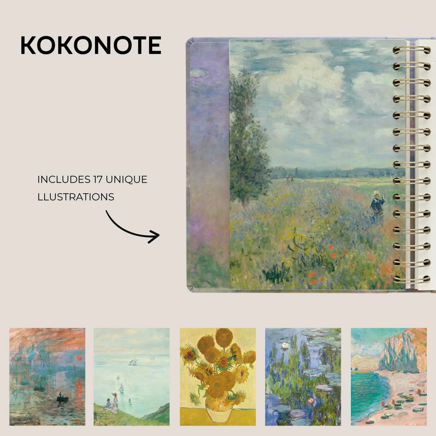 Kokonote Academic Diary 2026-2027 Week to View - Monet Gifts, Academic Planner 2026-2027, Weekly Planner