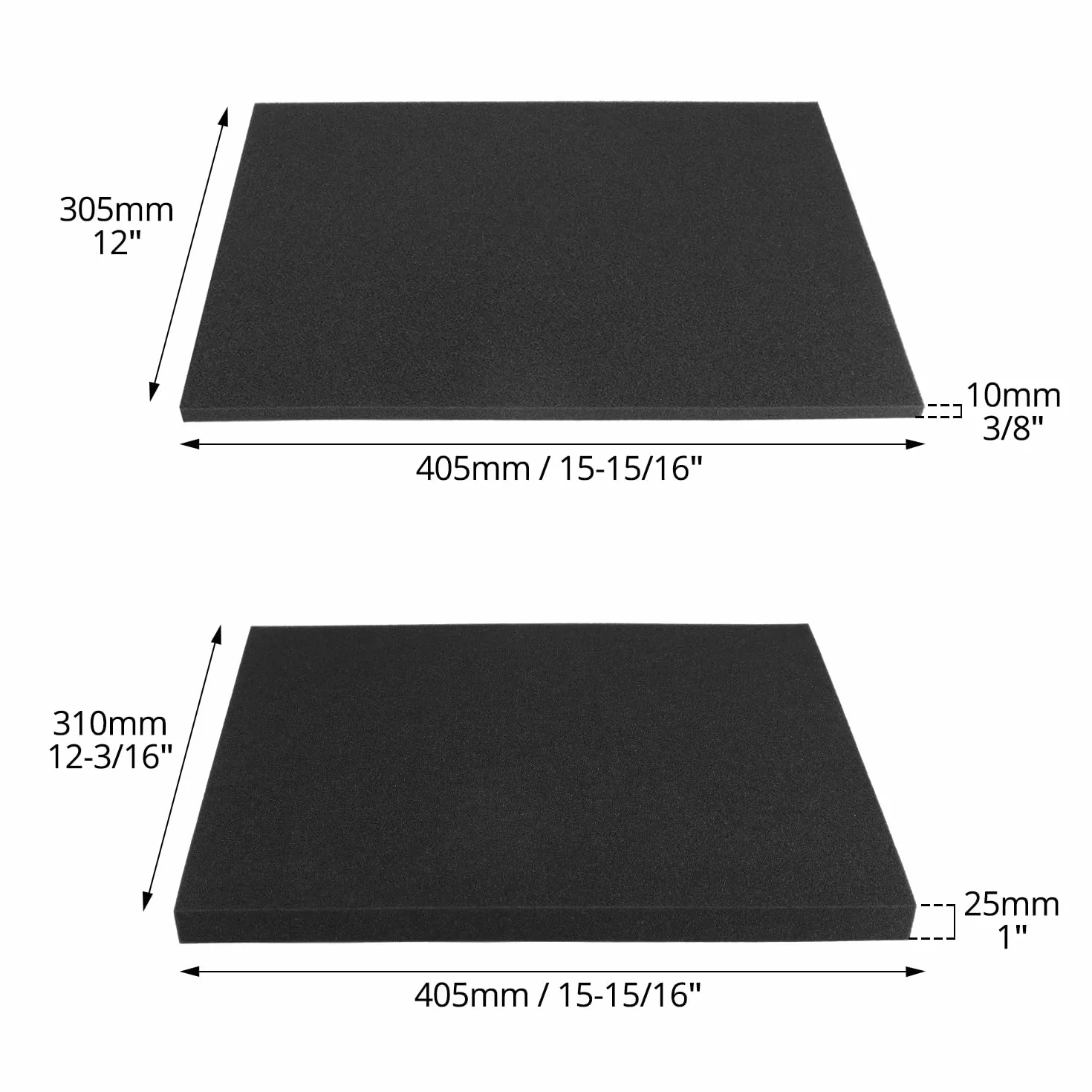 QWORK® pianka kostkowa z pianki siatkowej, 4 sztuki, 400 x 300 x 25 mm 400 x 300 x 10 mm, może być używana do ochrony narzędzi, aparatów, kosmetyków i rzemiosła