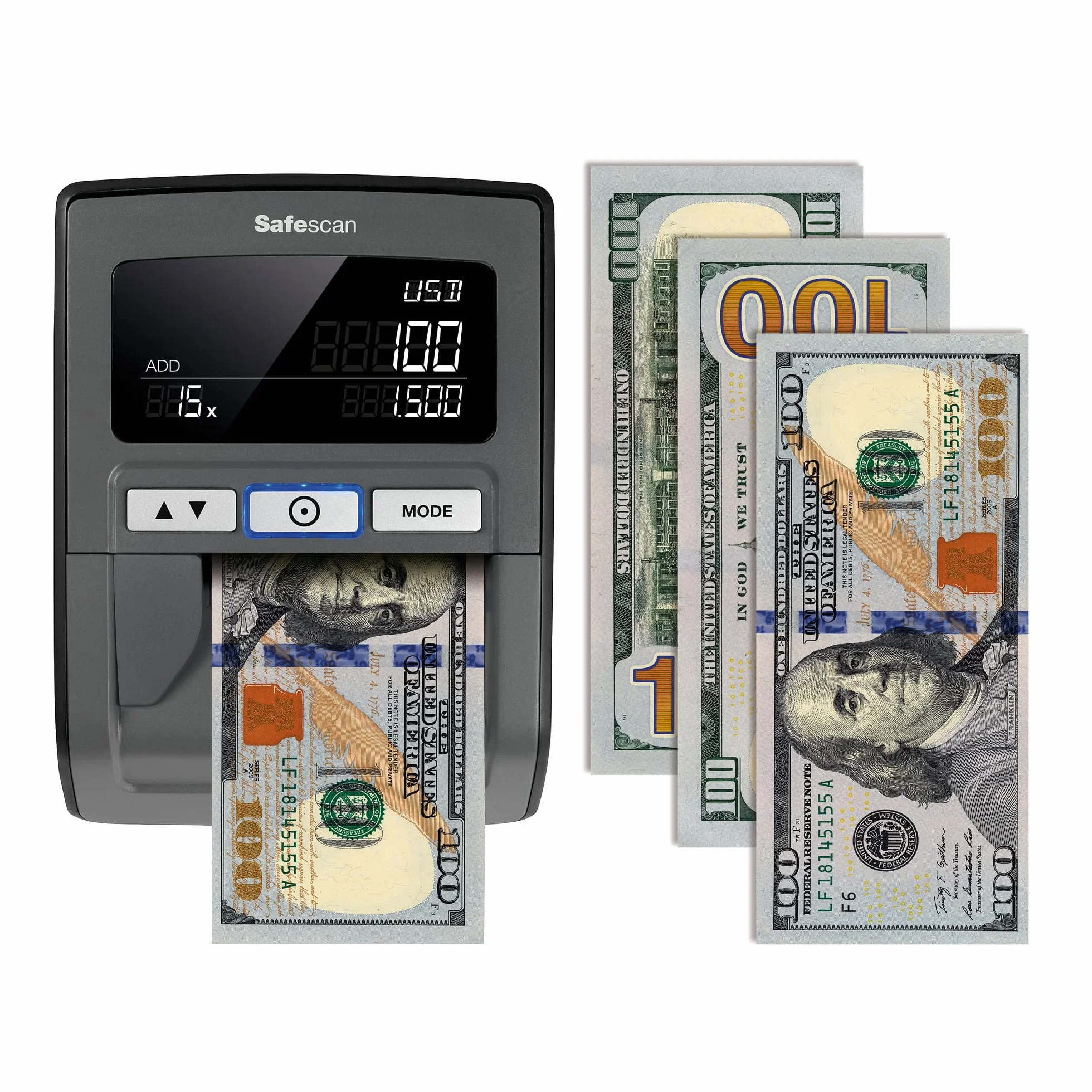 Safescan 185-S - Automatyczny wykrywacz fałszerstw z 7-punktowym wykrywaniem fałszerstw do weryfikacji polskich banknotów - Przeznaczony do wszystkich polskich banknotów