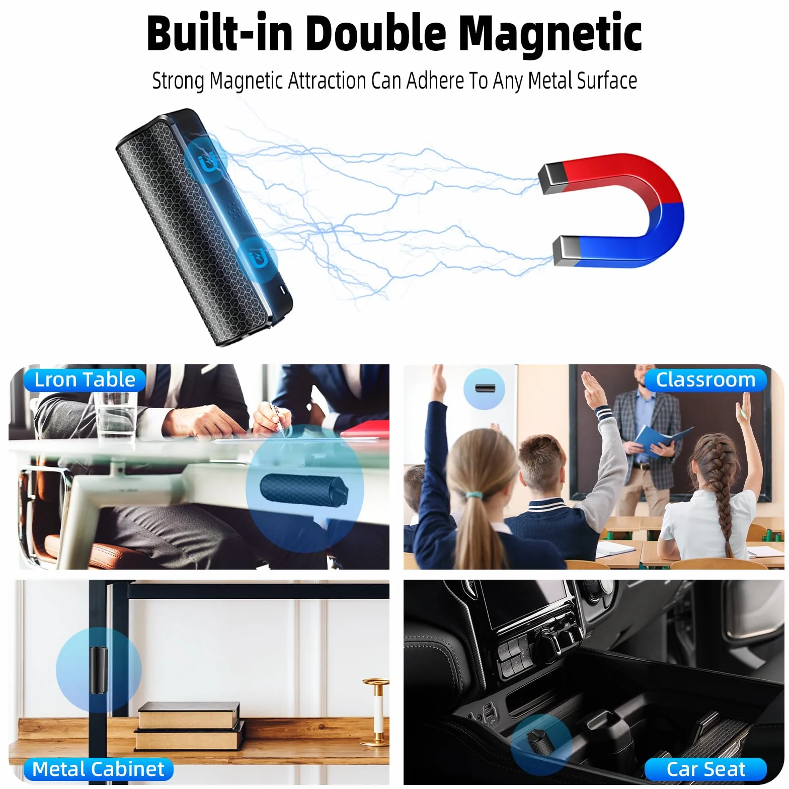 Dyktafon magnetyczny, nagrywarka z nagrywaniem trwałym przez 30 dni, mini dyktafon, możliwość ponownego ładowania przez USB, nagrywanie One Touch, sterowanie głosem, dyktafon mini