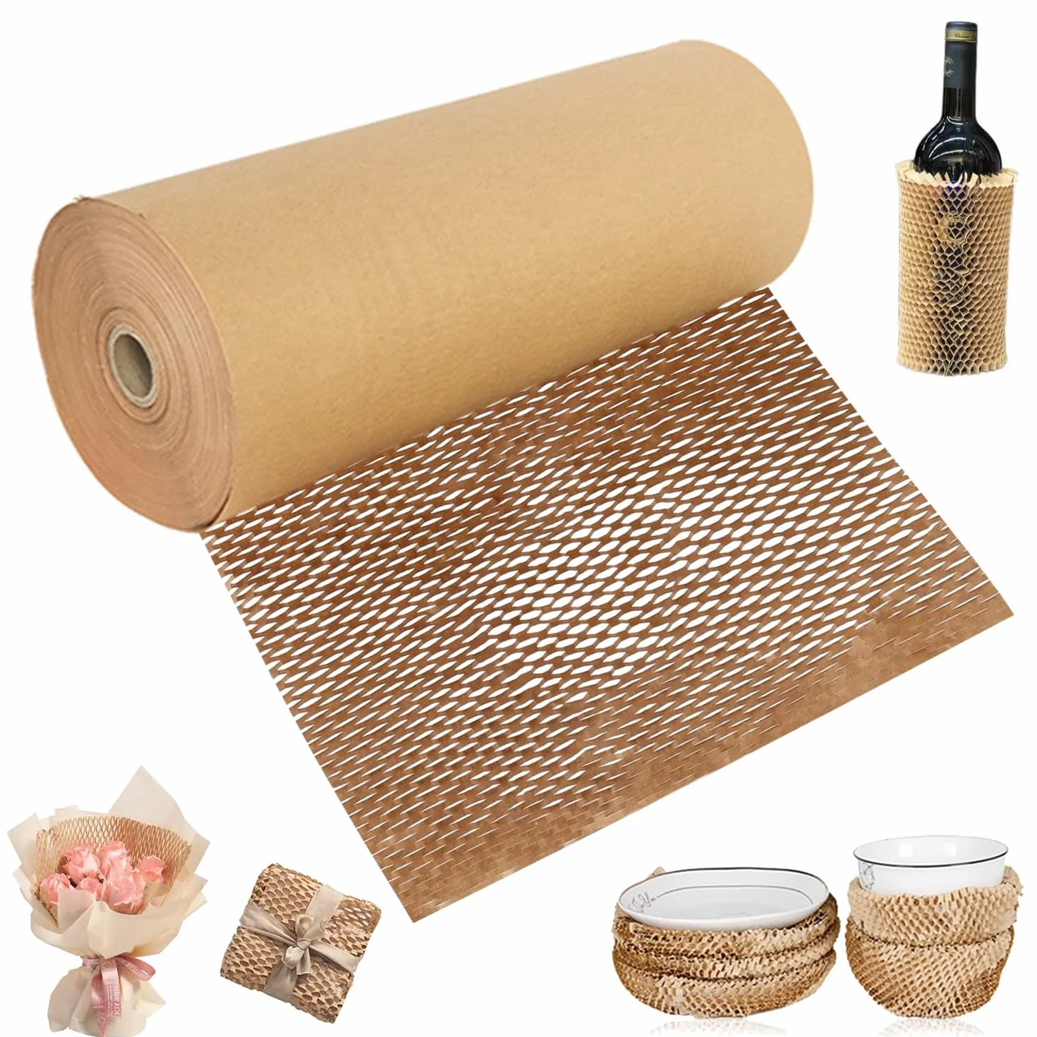 Papier pakowy w strukturze plastra miodu 30 cm x 50 m ekologiczny materiał opakowaniowy