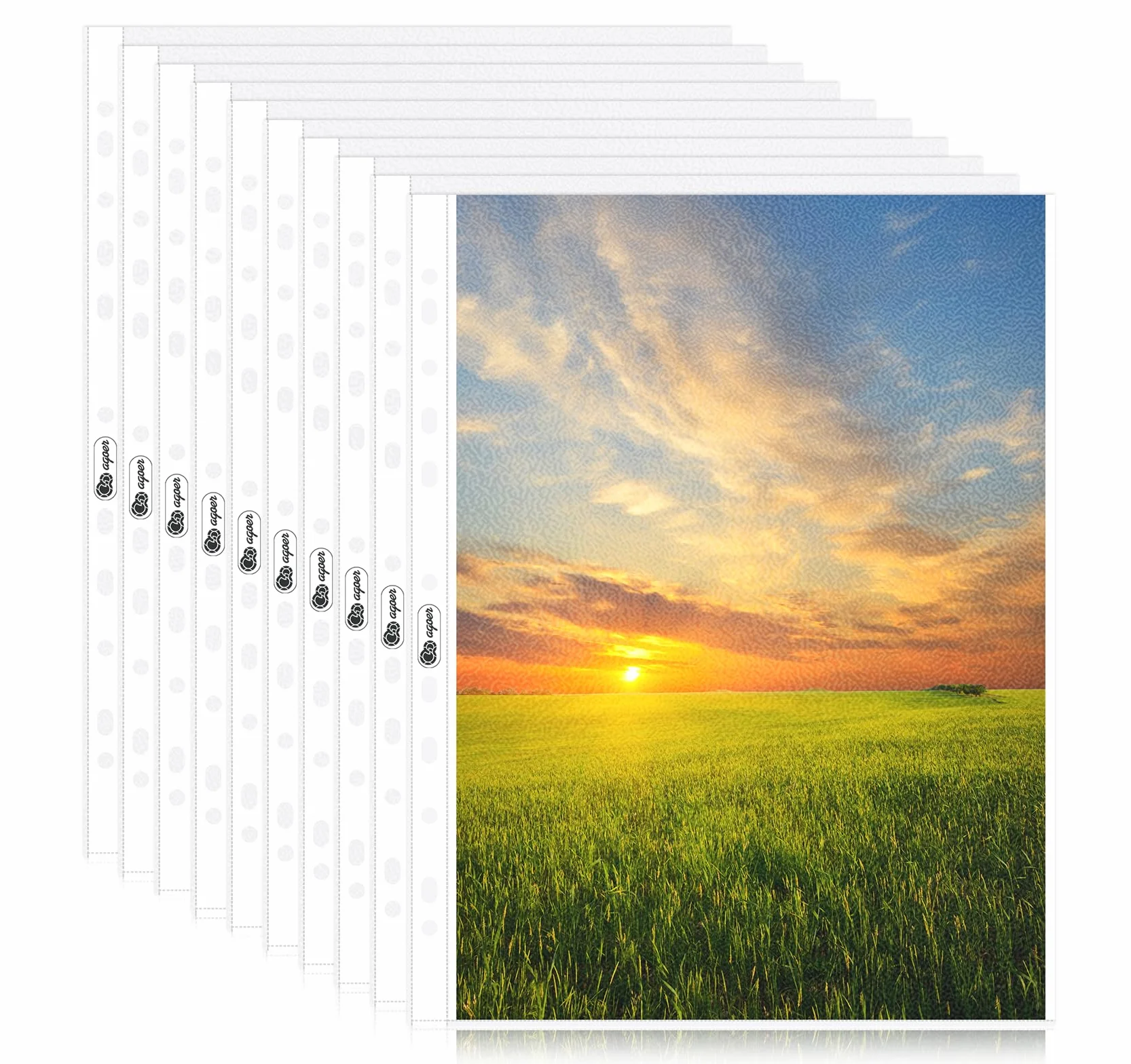 Agoer 100 przezroczystych koszulek na dokumenty A4, format A4, przezroczyste, groszkowane, 160 my, koszulki foliowe do przechowywania papieru, zdjęć, dokumentów