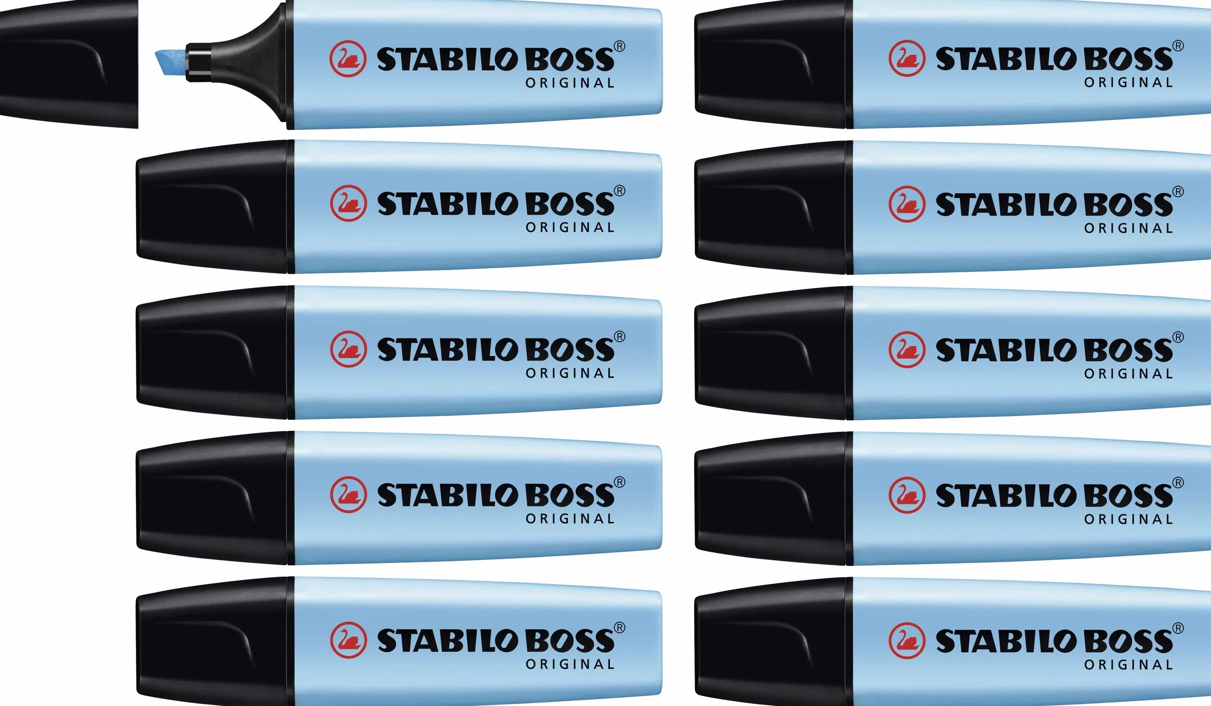 Zakreślacz - STABILO BOSS ORIGINAL pudełko 10 szt. - kolor: niebieski