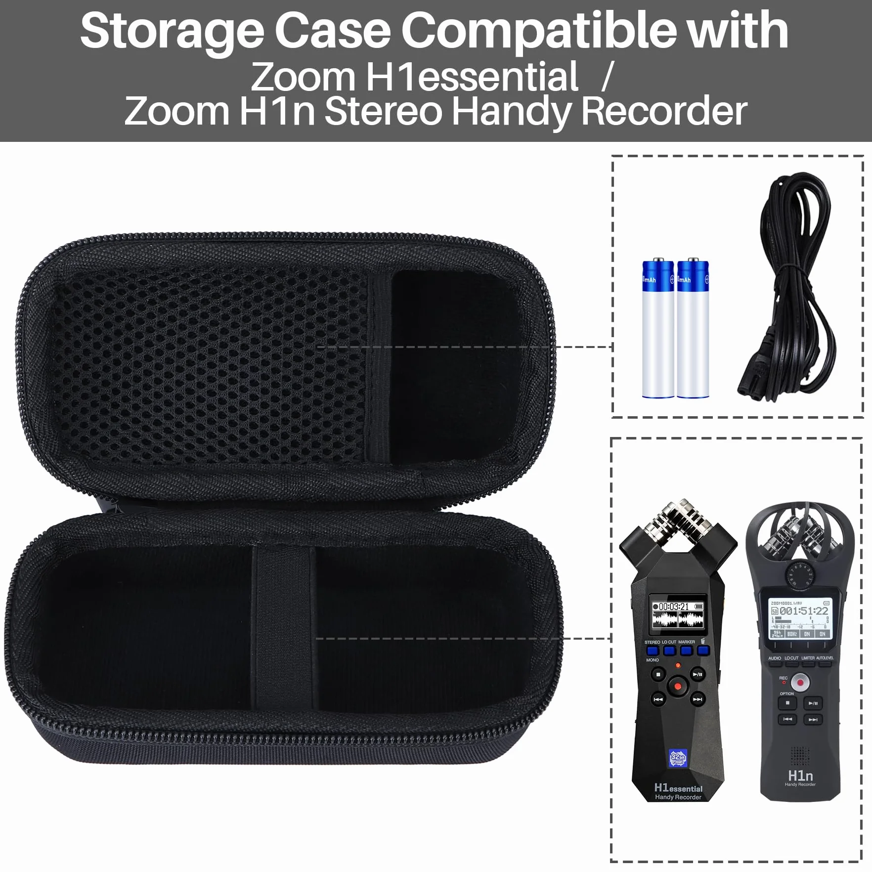 Lebakort Twarde etui pokrowiec na Zoom H1n / Zoom H1essential Przenośny rejestrator stereo