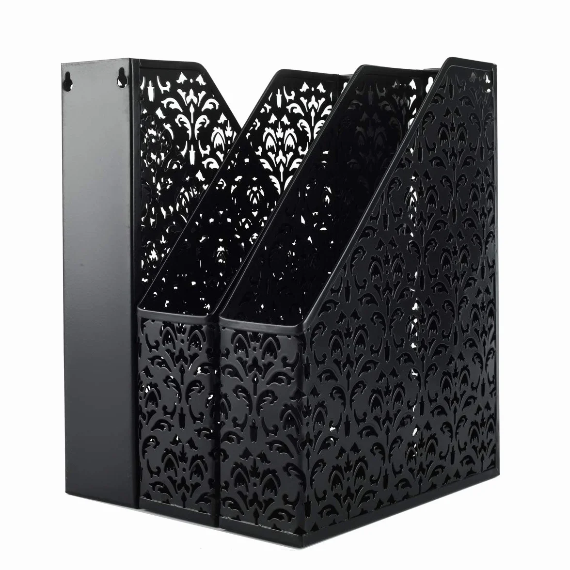EasyPAG Stojak na Dokumenty A4 Metal Pionowy,Segregator Stojący,Półki na Foldery,Organizer na Biurko,Taca na Czasopisma,Półka na Listy do Domu & Biura,Pakiet 3 Sztuk,Czarny