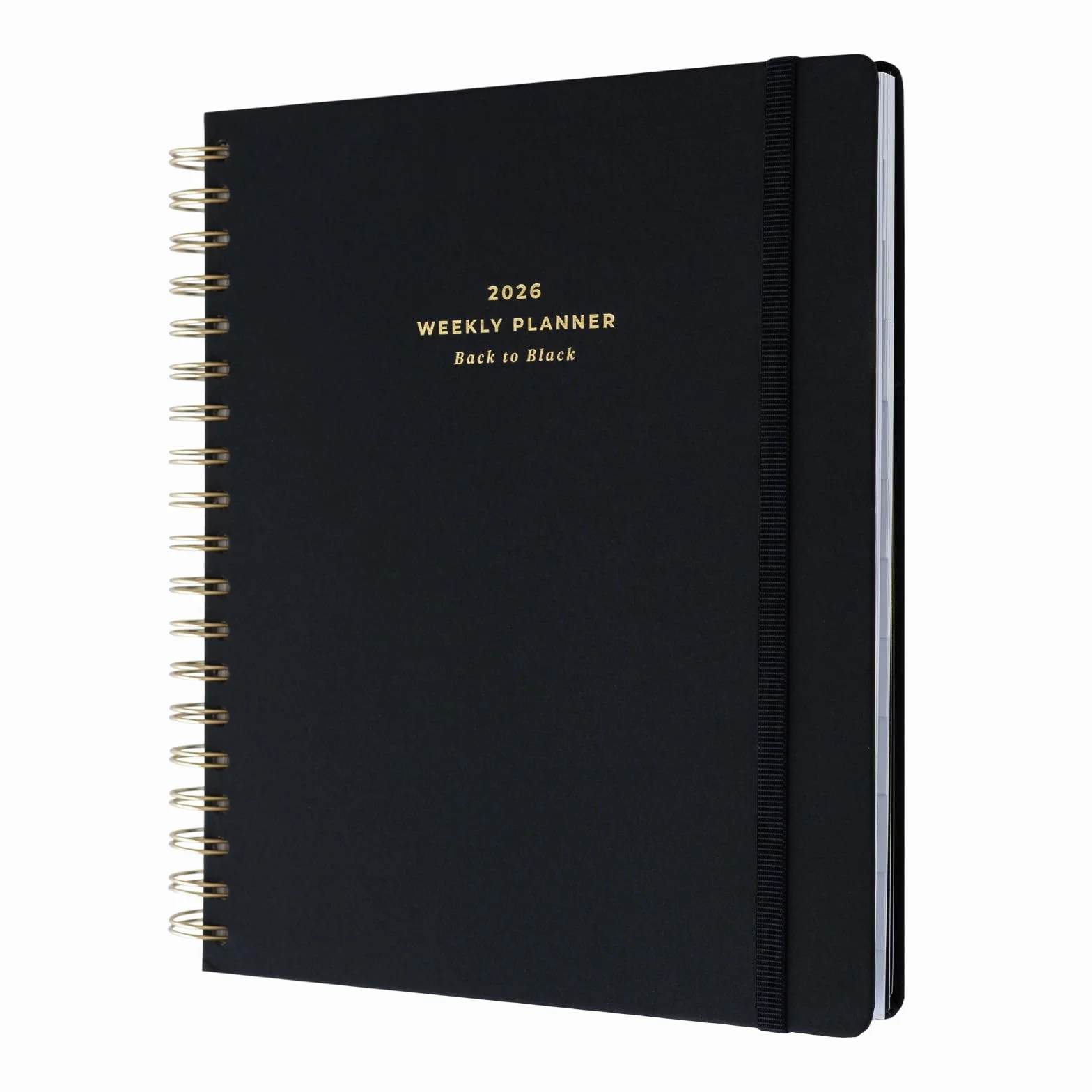 Kokonote Academic Diary 2025-2026 Week To View - Back To Black | Academic Planner 2025-2026 With Stickers & Tabs, Student Essentials For University, Back To School Stationery