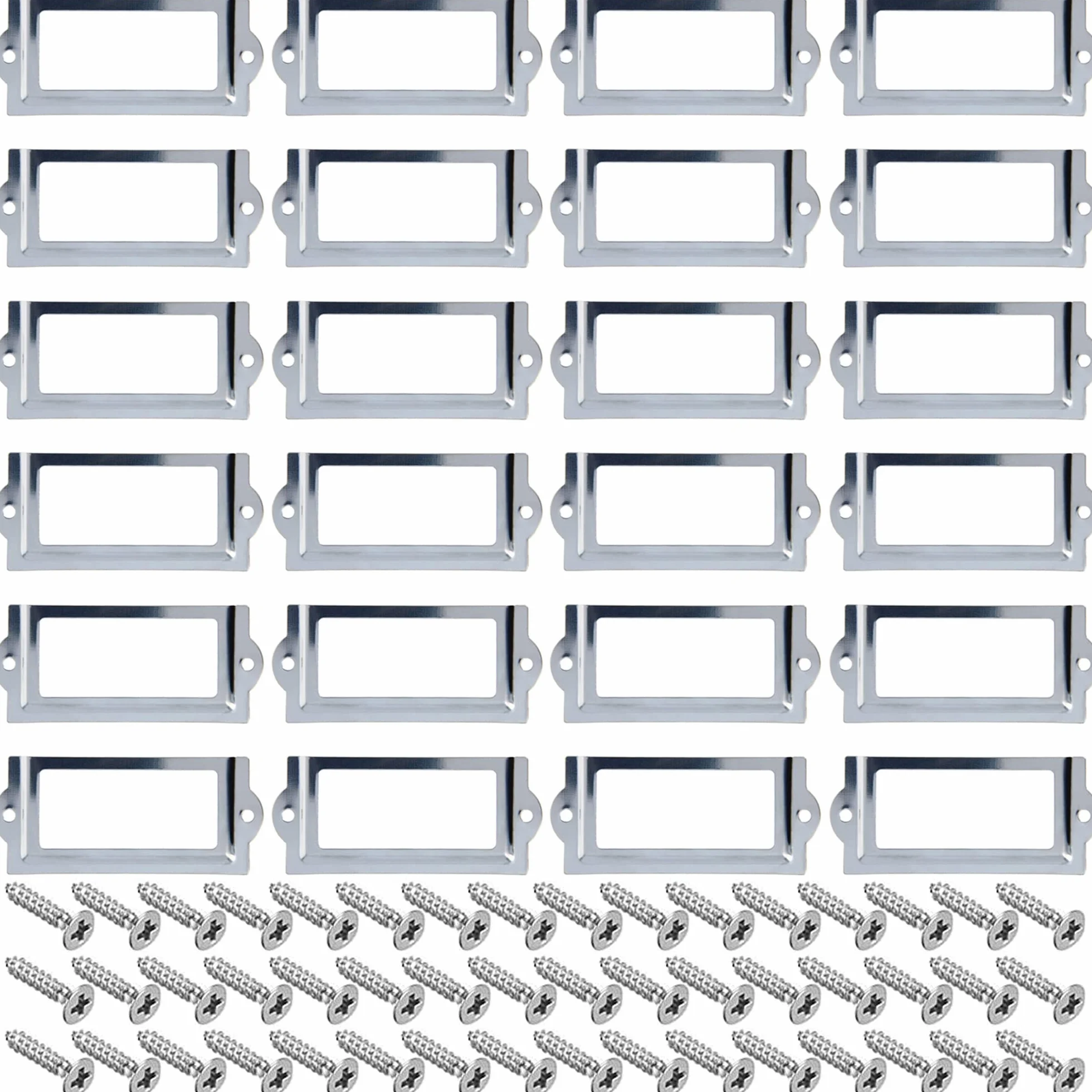metalowe uchwyty na etykiety 80 x 35 mm do szafki na akta