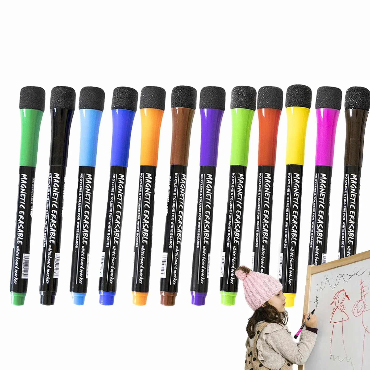 Magnetic Whiteboard Pens, Magnetic Whiteboard Pen, Magnetic Whiteboard Pens, 12 opakowa? magnetycznych markerów do tablic magnetycznych, niskim zapachu pisaki do tablic magnetycznych, cienkich