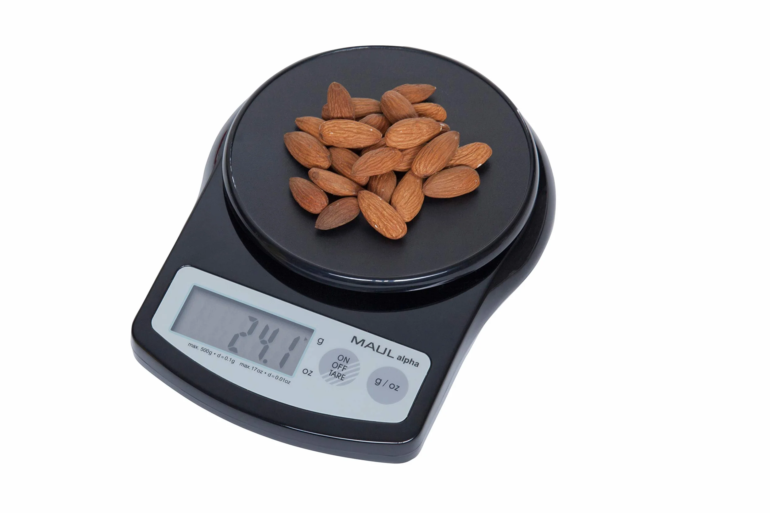 MAUL MAULalpha 1640590 Precyzyjna Waga z Baterią, 500 G, Czarna