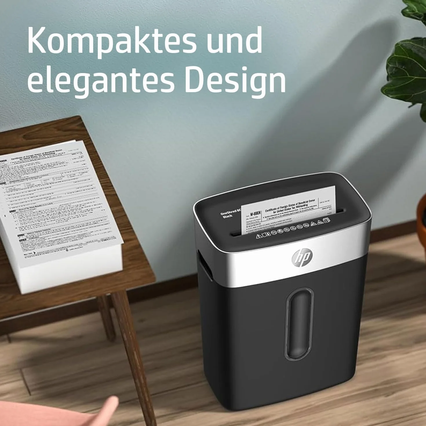 HP OneShred 8CC Black niszczarka dokumentów, poziom bezpieczeństwa P-4, Cross Cut, 8 arkuszy, 2826, czarny/srebrny, cięcie cząstek