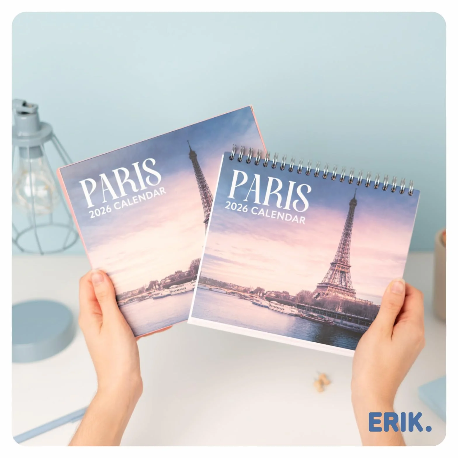 Grupo Erik Desk Calendar 2026 - Paris Calendar 2026 Month To View | Monthly Desk Planner, Desktop Gifts Under 10 Pounds | Travel Gifts For Friends