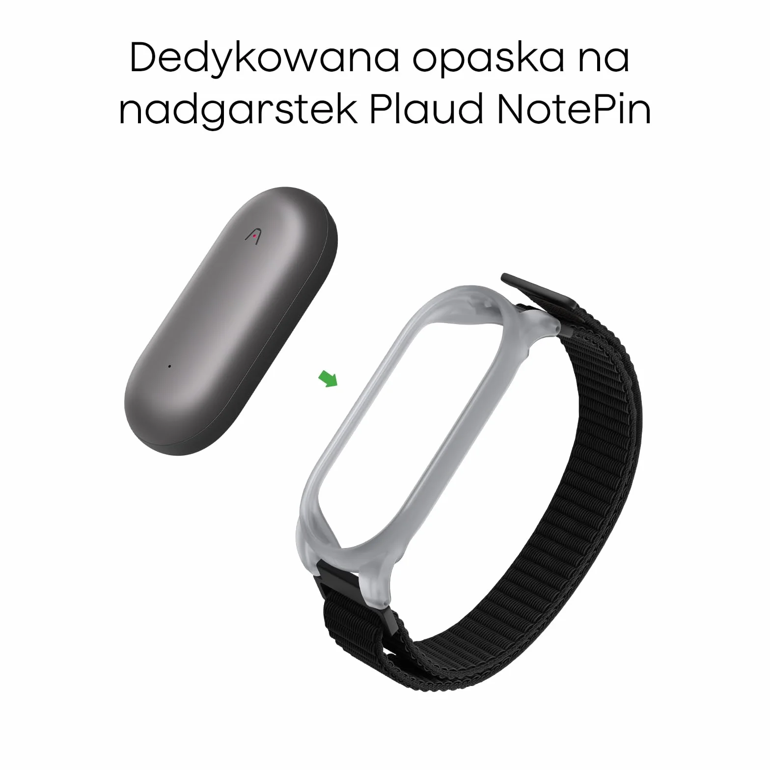 Plaud NotePin S Opaska na Nadgarstek Oddychający Nylon Rzep Regulowany 18.5-23.5 cm Akcesorium do Dyktafonu AI