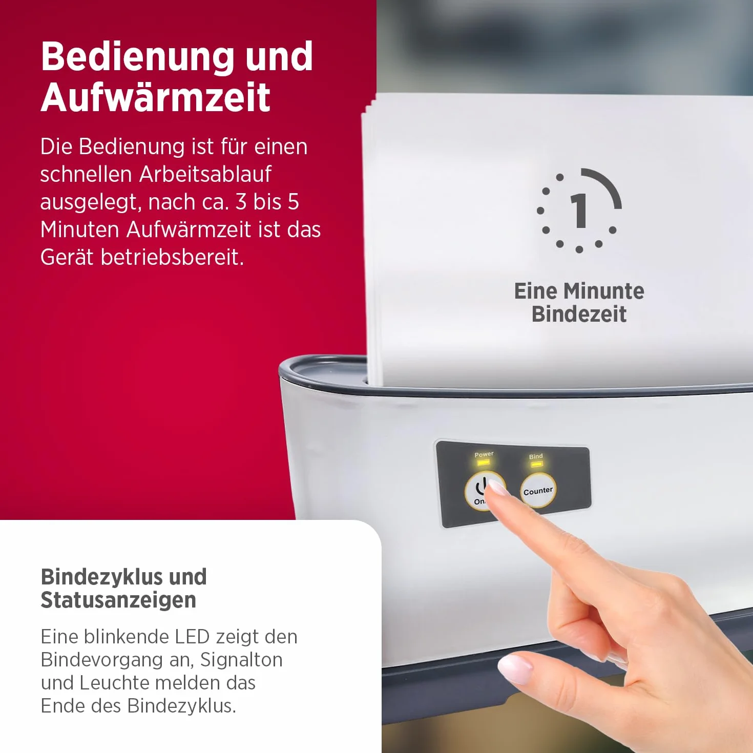 Olympia - Wydajne urządzenie do bindowania termicznego A4 TB-1280 | bardzo szybko gotowe do użycia | tylko 1 min. czas wiązania | najprostszy i najszybszy system wiązania do 200 arkuszy | uchwyt