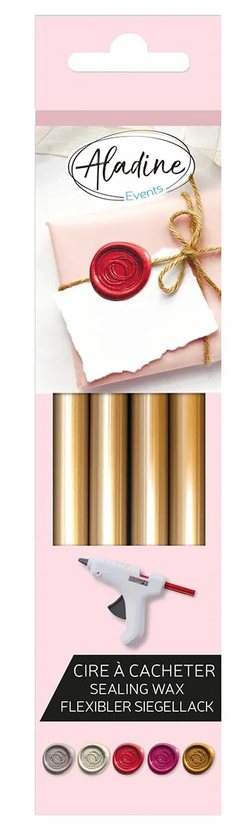 Aladine - 4 pałeczki do wosku uszczelniającego - Old Gold - Złoty - 72426
