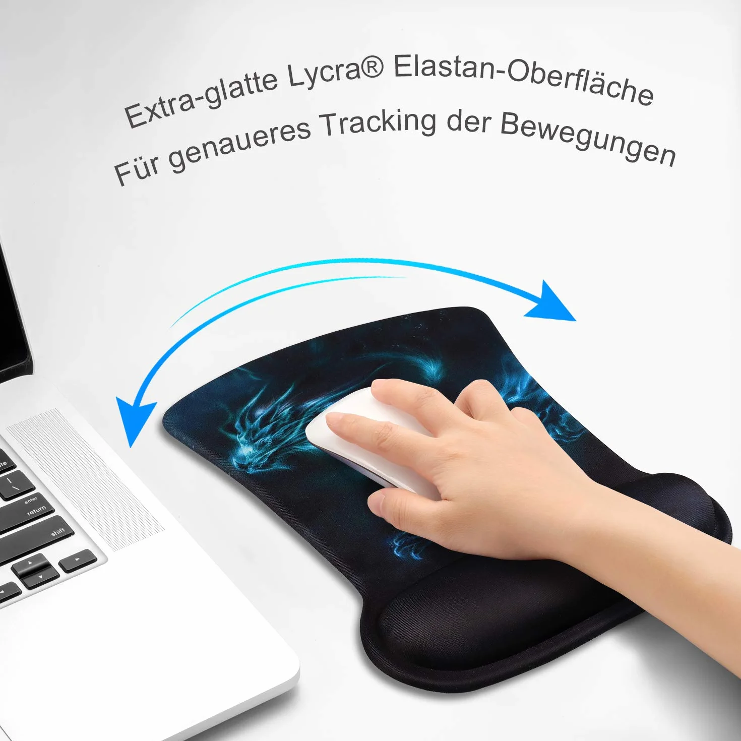 AOKSUNOVA Ergonomiczna podkładka pod mysz z podkładką pod nadgarstek, żelowa podkładka pod mysz z poduszką żelową z motywem