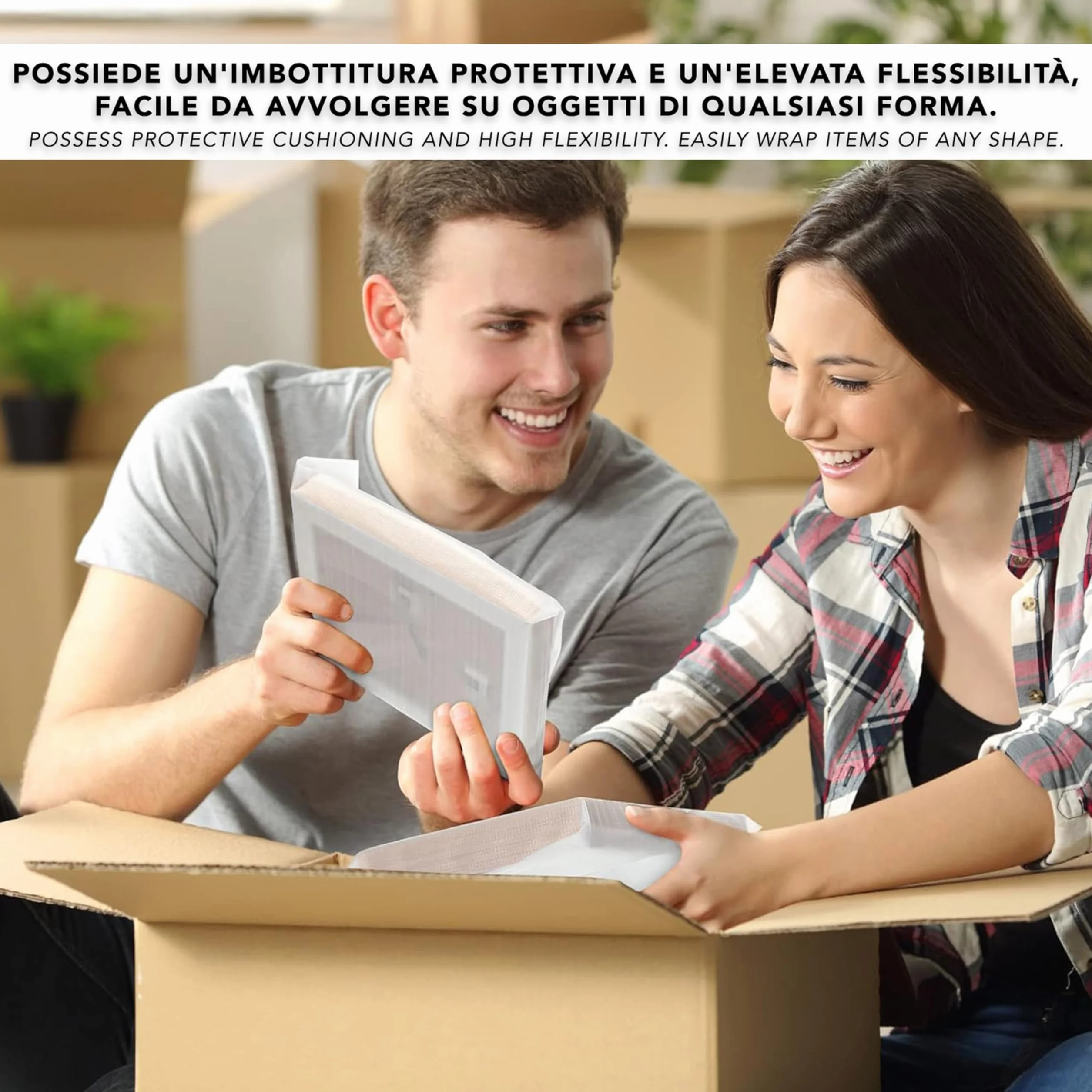 IPEA Arkusze z pianki poliuretanowej do wbijania i ochrony - 50 sztuk - Wyprodukowano we Włoszech - 30 x 30 cm - arkusz na talerze, kubki, delikatne przedmioty - wysyłka i przeprowadzka