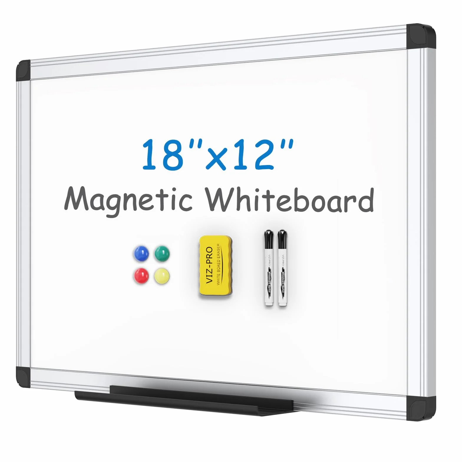 VIZ-PRO Tablica magnetyczna suchościeralna 45 x 30 cm z markerami i magnesami