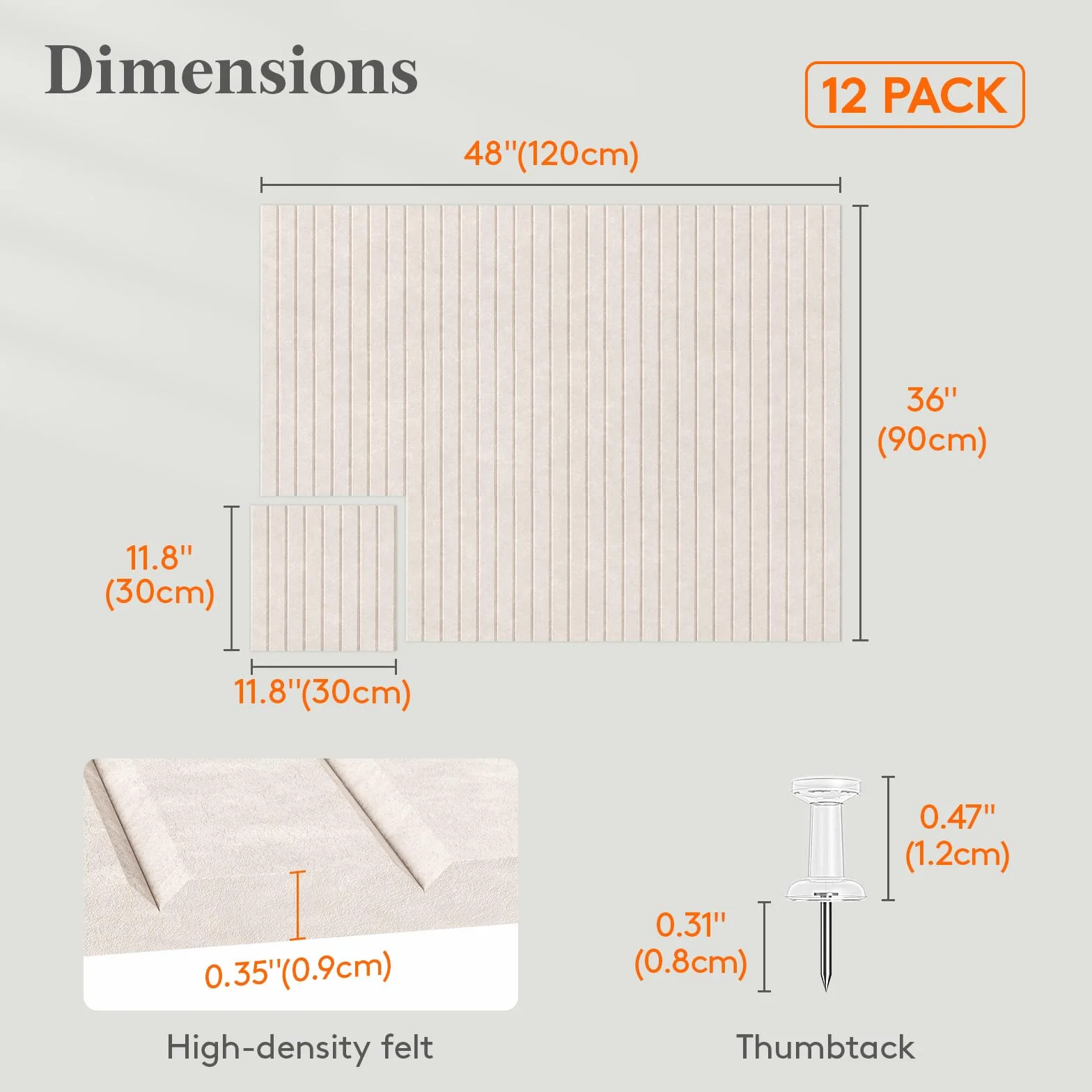 Lifewit Filcowa Tablica 120 x 90 cm Samoprzylepna, 12-Pack Alternatywa dla Tablica Korkowa, Vision Board Cork Board Memo z 50 Pinezkami do Biura, Kuchni i Pokoju Dziecięcego, Beż Owsiany