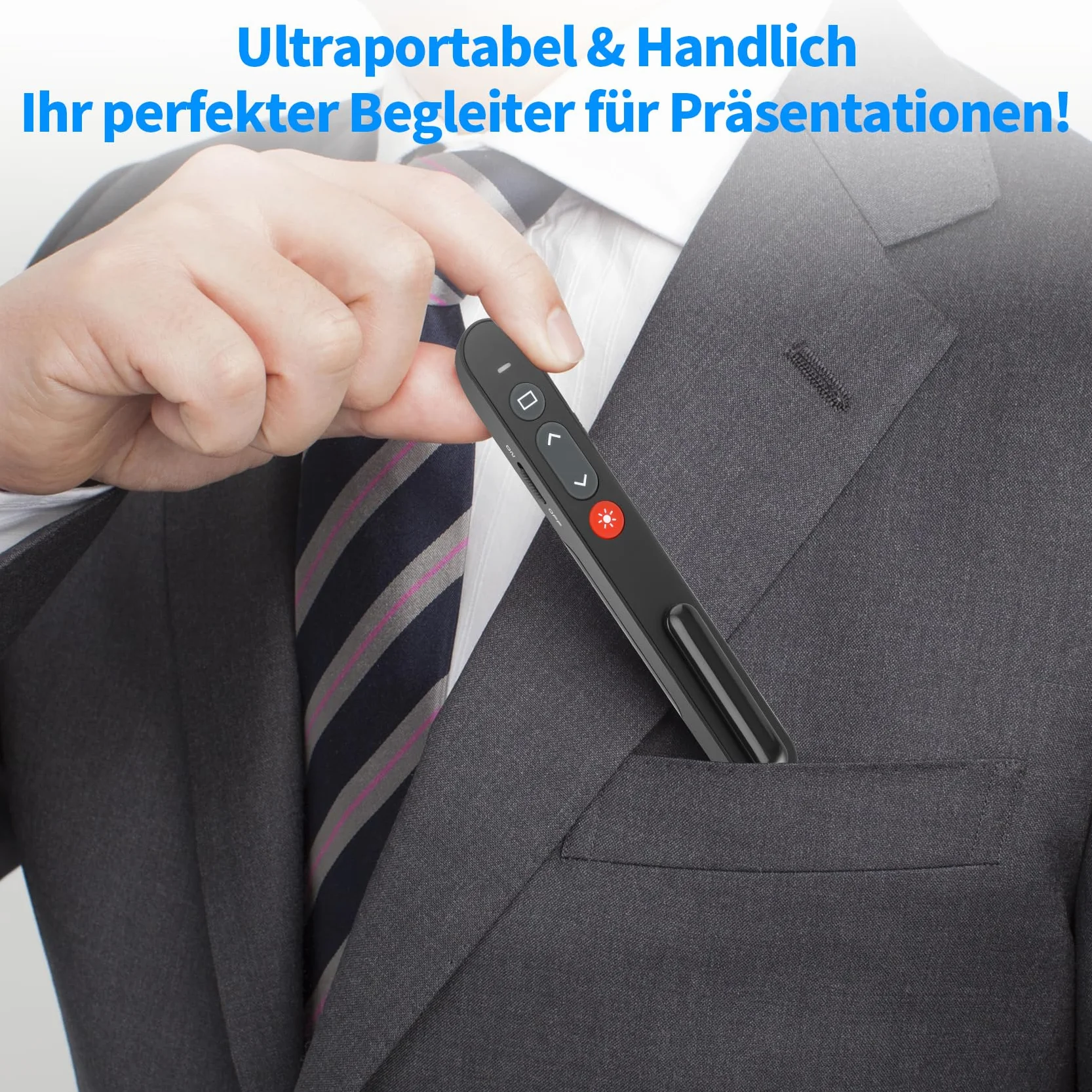 Bezprzewodowy prezenter – KKMOL pilot zdalnego sterowania, PowerPointer, wskaźnik do prezentacji, USB do PPT/Windows XP/7/8/10/Mac OS/Linux