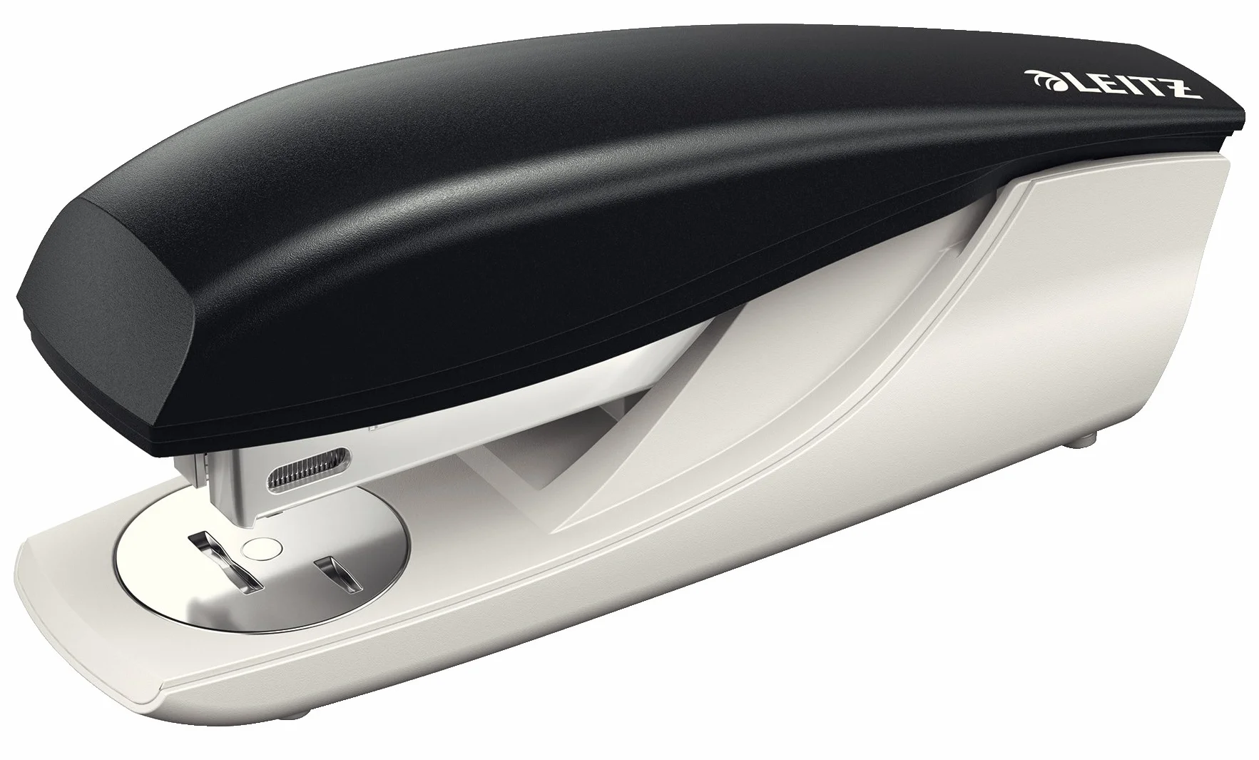 Leitz Zszywacz biurowy z metalu, na 30 arkuszy, ergonomiczny kształt, w zestawie zszywki, czarny, seria NeXXT, 55006095
